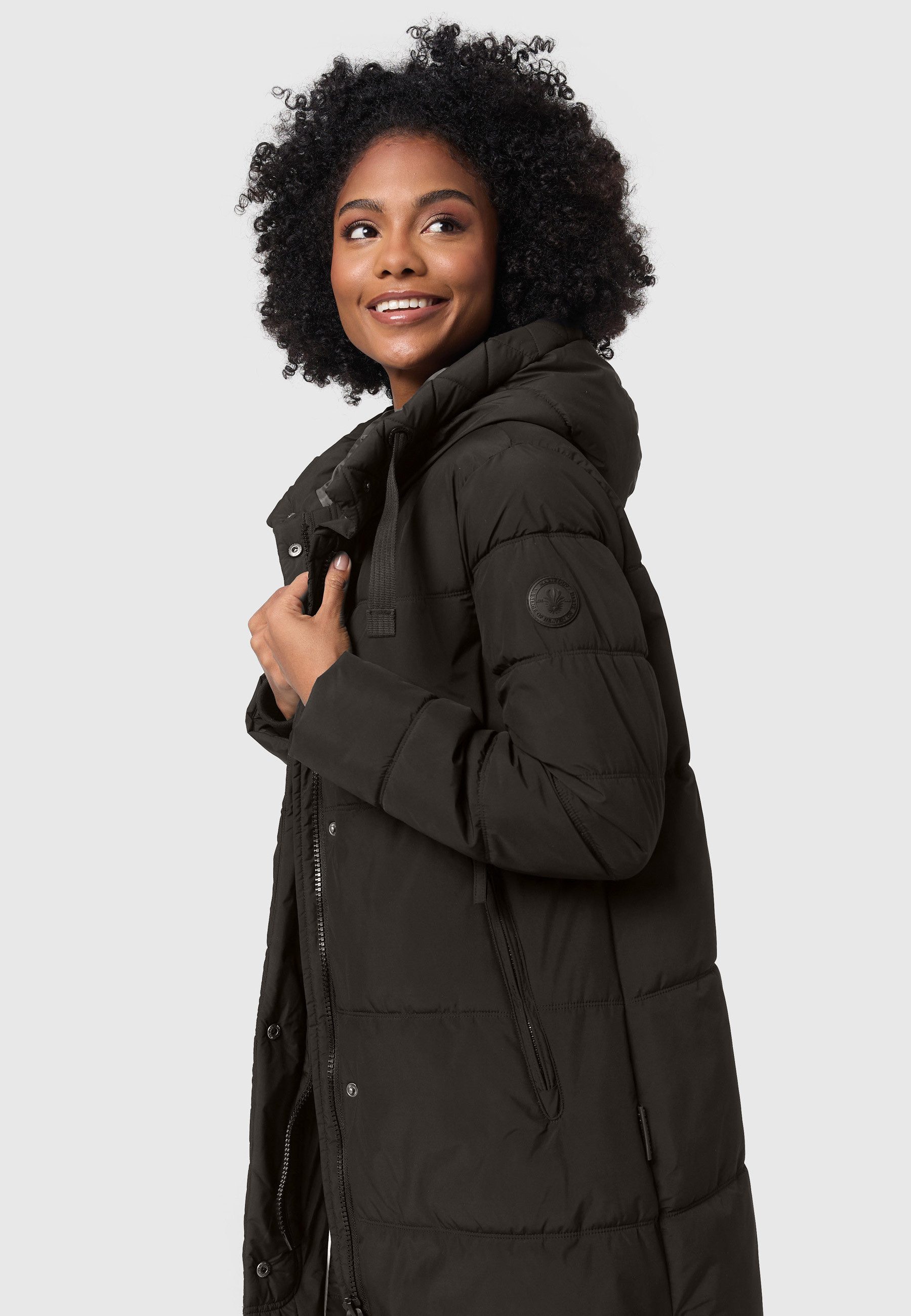 Marikoo Winterjacke Soranaa langer Winter Mantel mit Kapuze