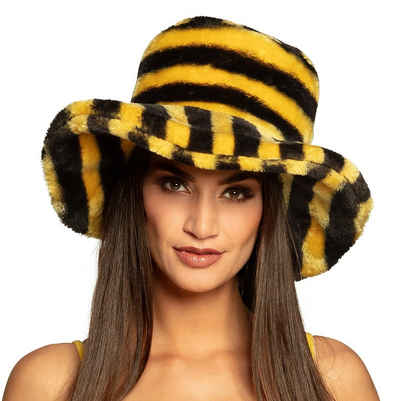 Boland Kostüm Honigbiene Hut, Warmer, flauschiger Hut im Bienen-Look