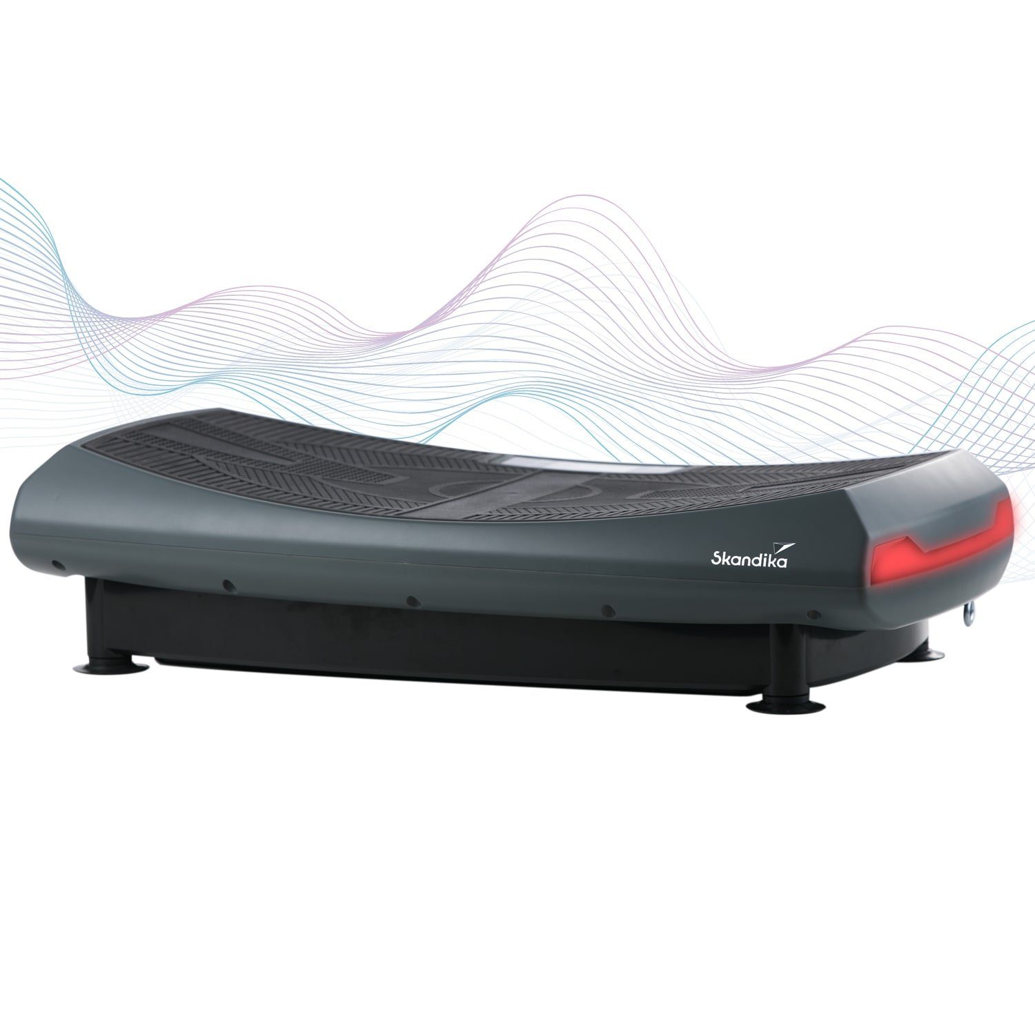 Skandika Vibrationsplatte 4D Vibration Plate V2000 (grau), Curved Design, 2 Kraftvolle Motoren, Flüsterleise