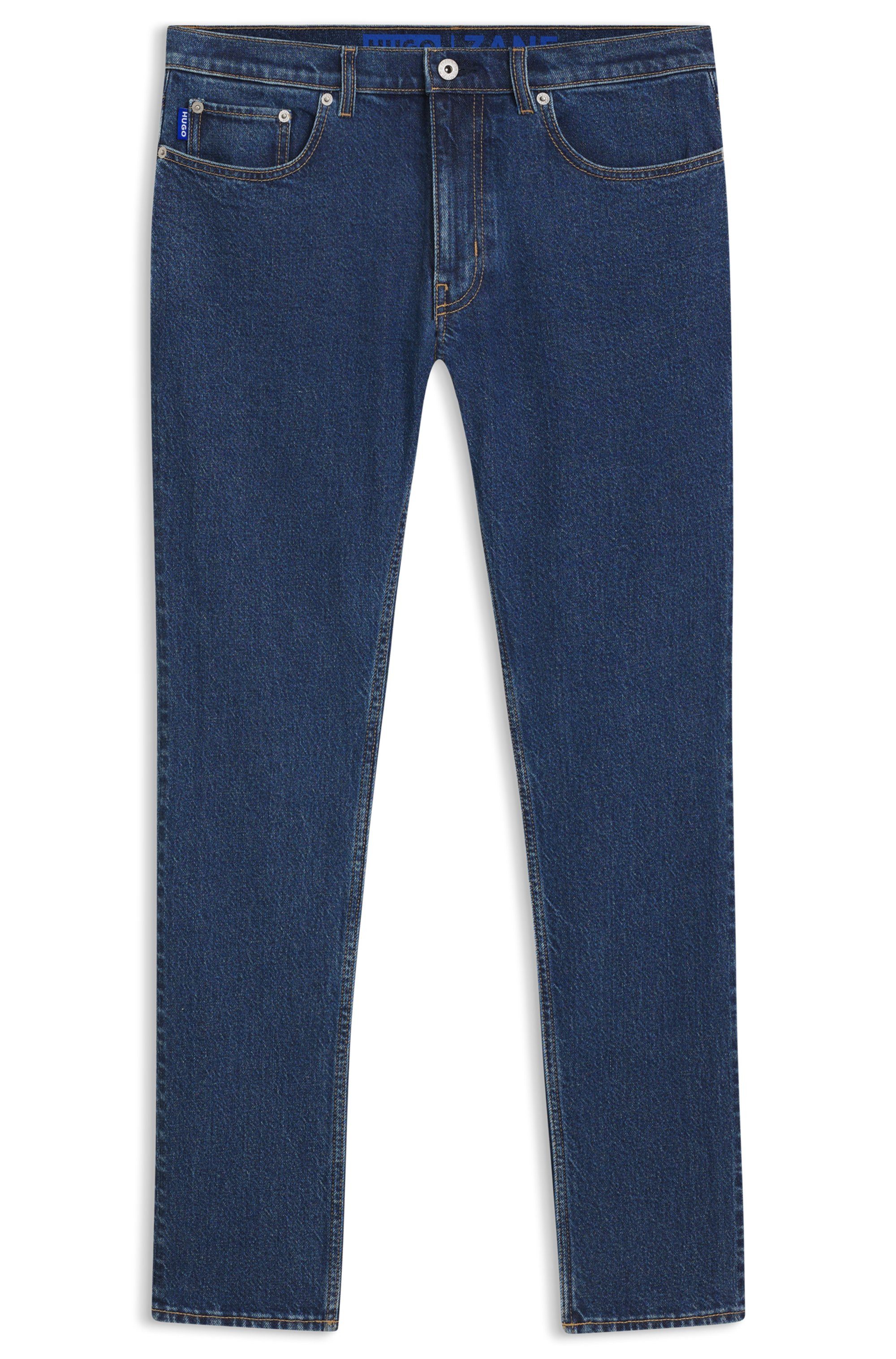 HUGO Slim-fit-Jeans enger Beinverlauf, mittlere Bundhöhe, stone washed