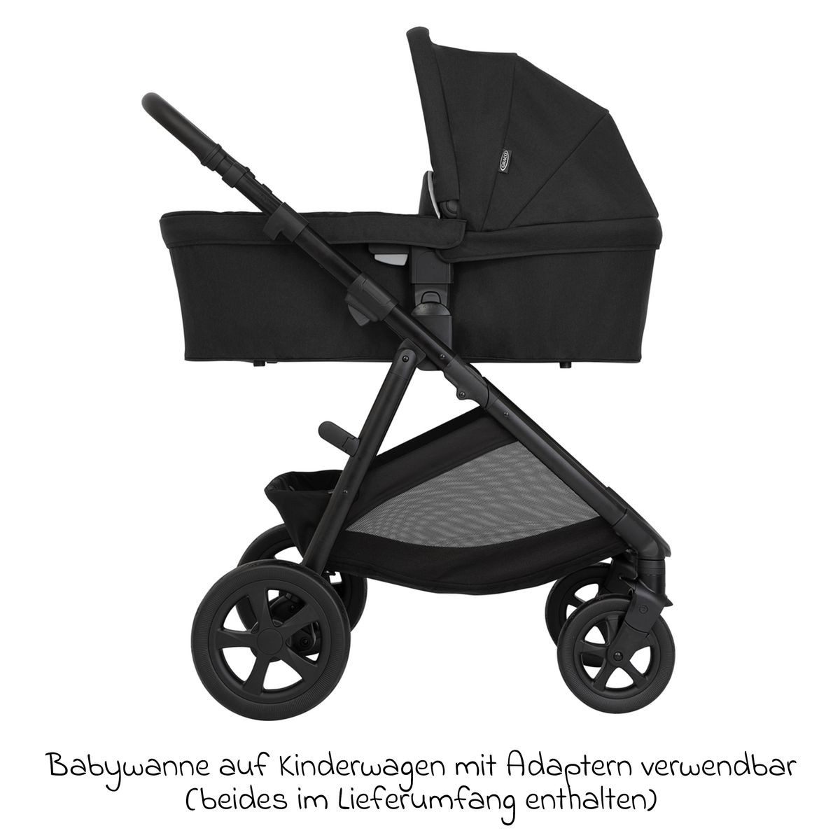 Graco Kombi-Kinderwagen Near2Me DLX Set - Midnight, 3in1 Kinderwagen Buggy mit Babywanne, Babyschale, Sportsitz & Zubehör