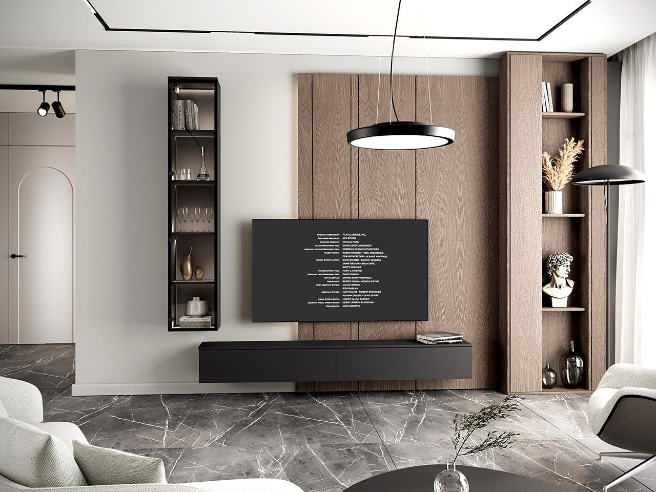 MOEBLINE Wohnwand Wohnwand Medienwand Anbauwand FIVO günstig online kaufen