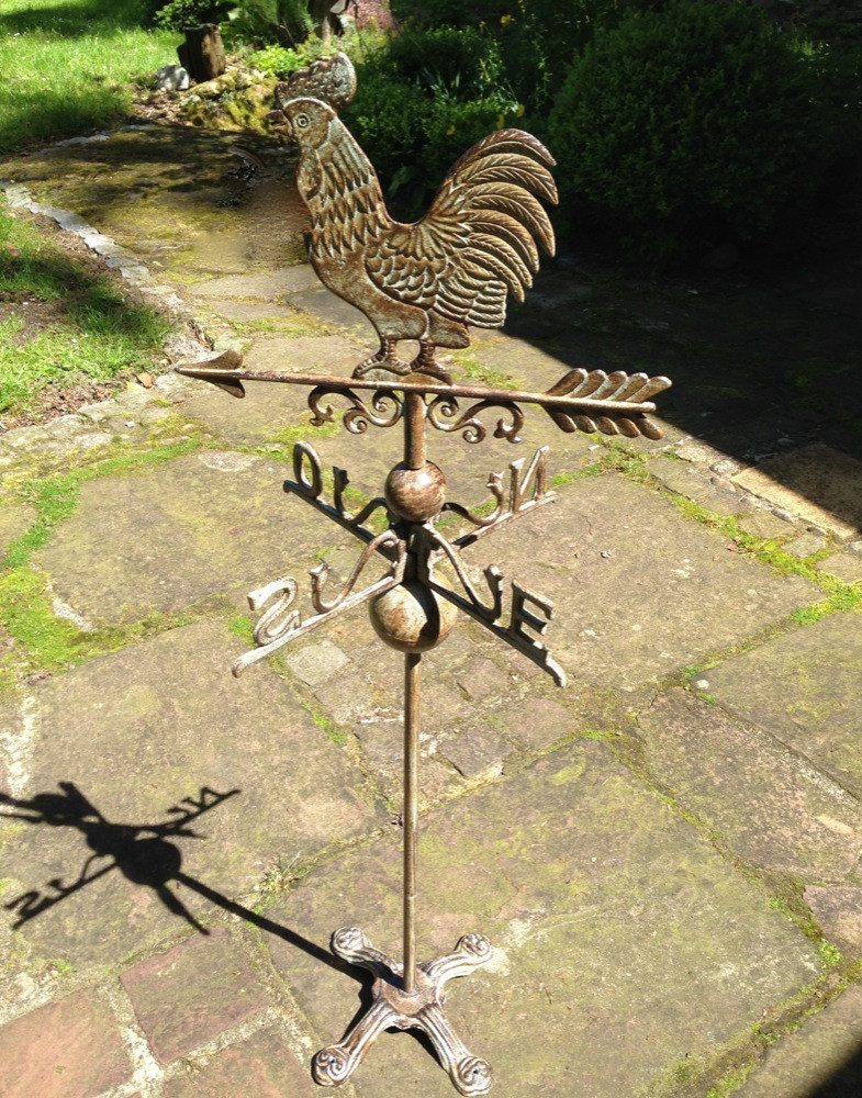 Antikas Windspiel Wetterhahn Windspiel, Gartenhaus Dekoration, Wetter Hahn für Dach +