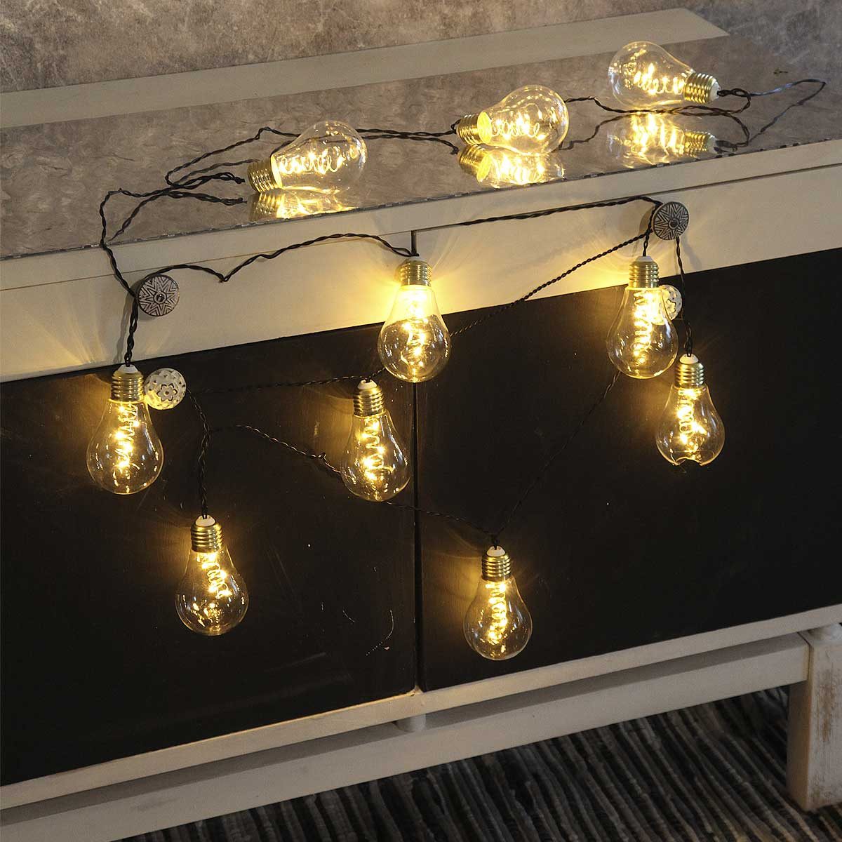 STAR TRADING LED-Lichterkette Lichterkette GLOW, 10x5 LED warm, Glas klar, 230V