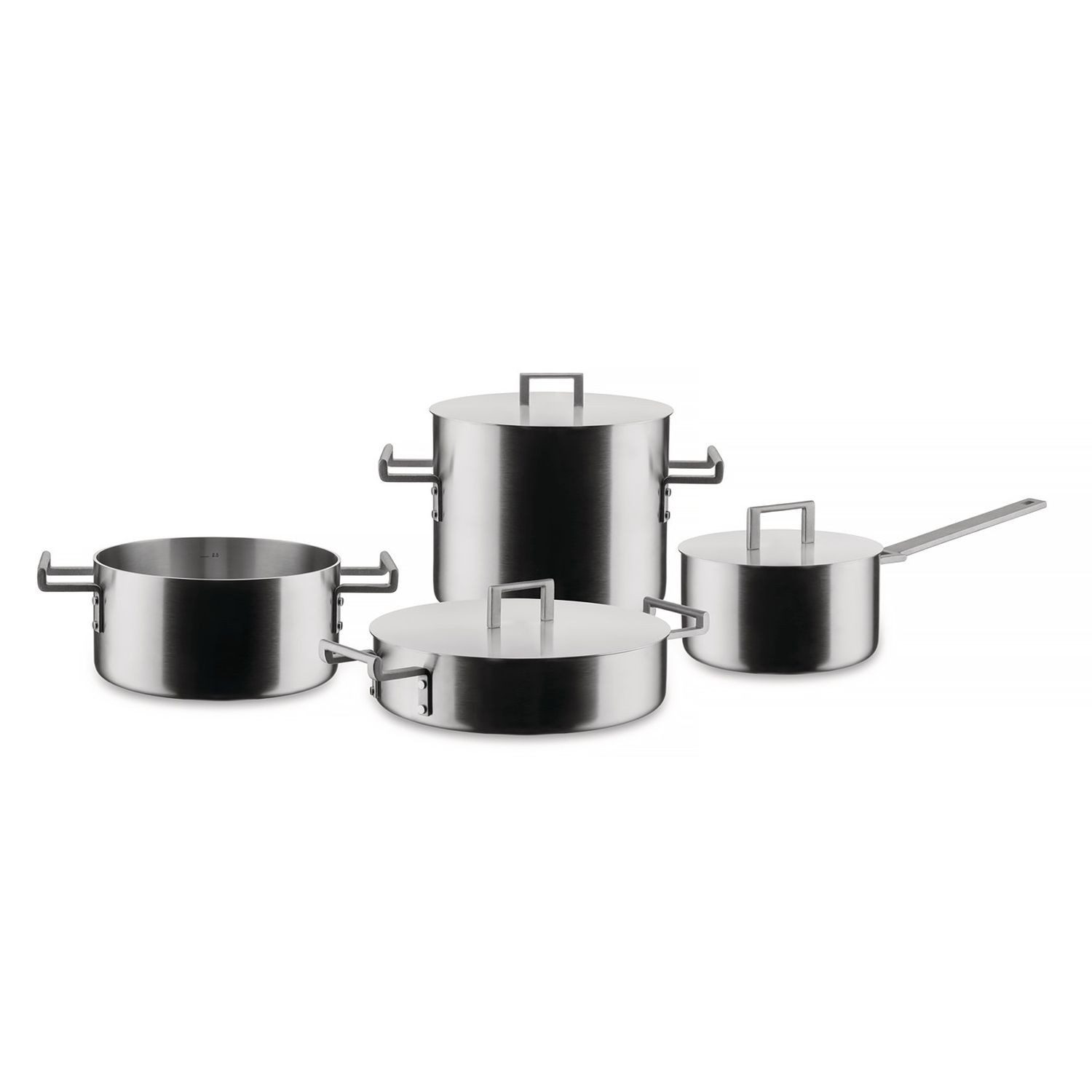 Alessi Topf-Set Convivio 7-teilig, Edelstahl (7-tlg), induktionsgeeignet