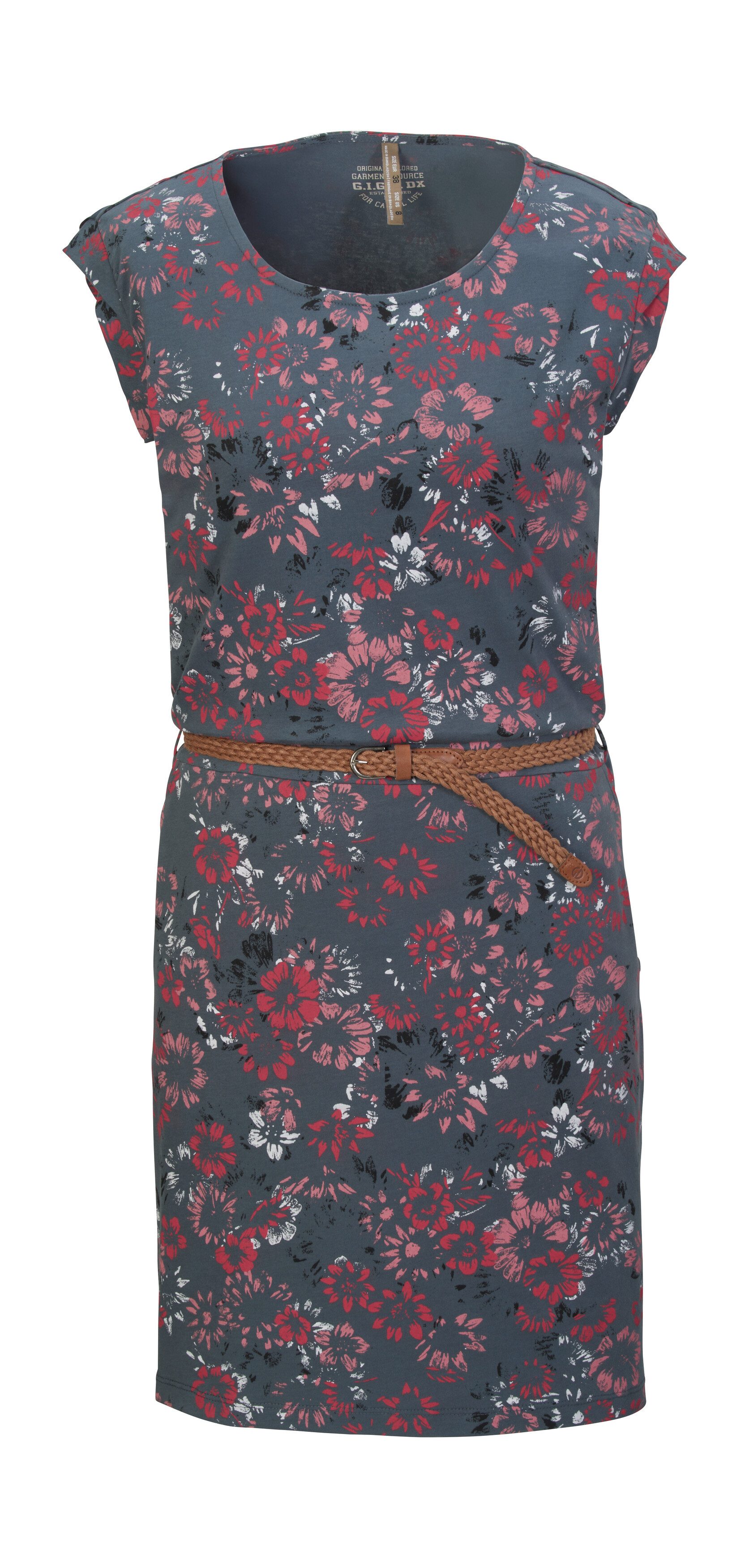 G.I.G.A. DX by killtec GS 43 WMN DRSS Kleid mit floralem Print, Bindegürtel, 100% Baumwolle