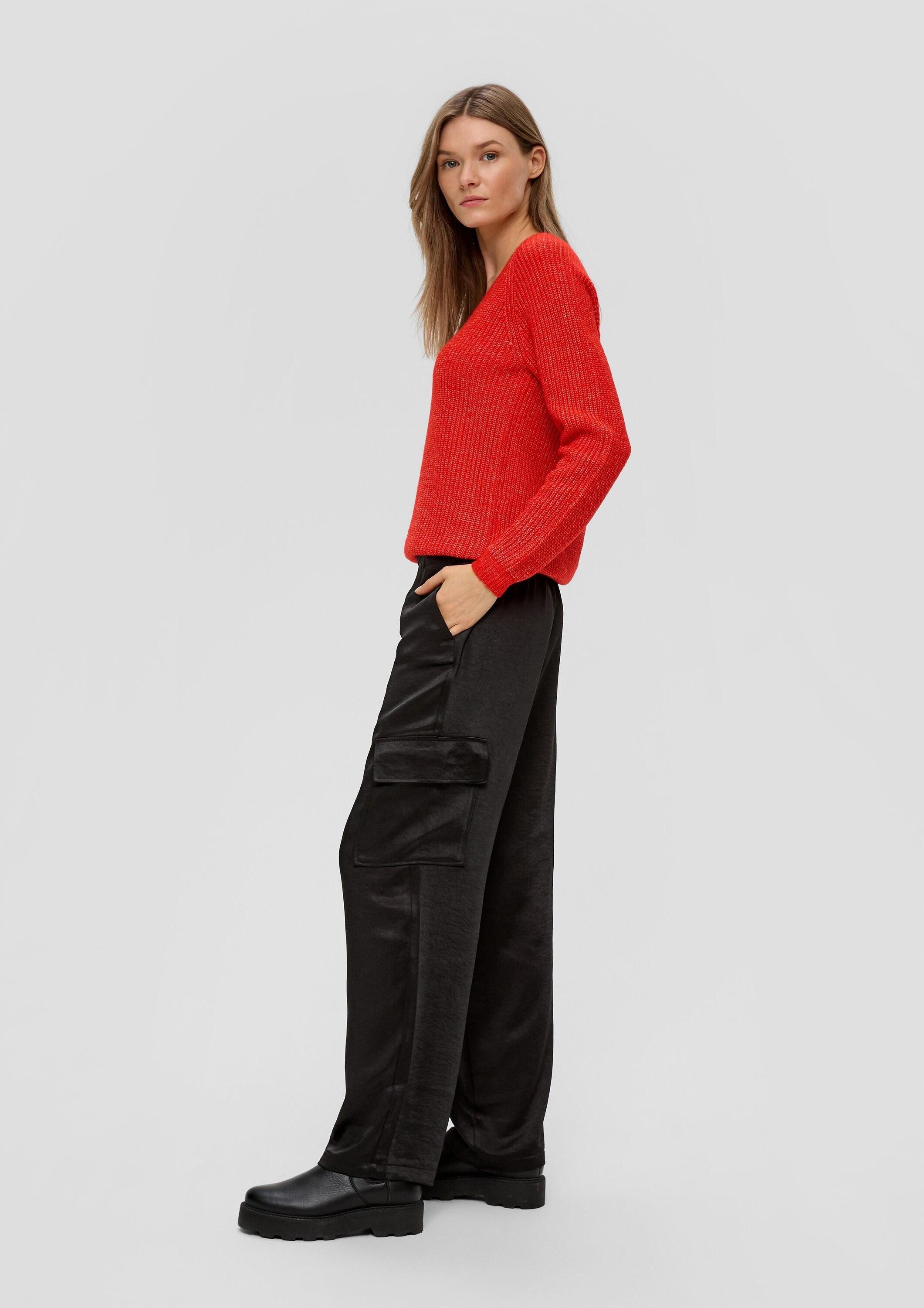 s.Oliver Chinos Hose Relaxed: Satin-Hose mit Wide Leg