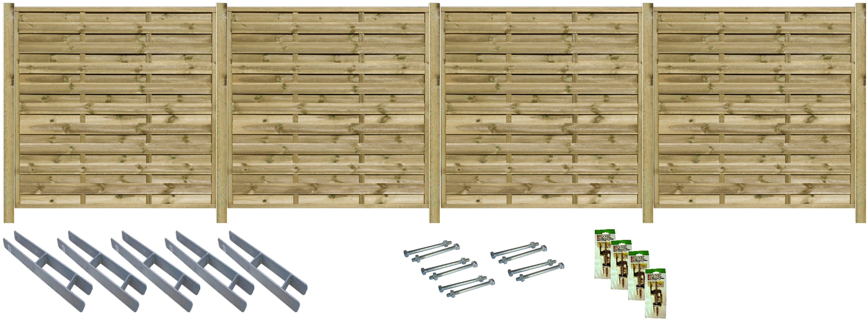 Tetzner & Jentzsch Sichtschutzelement EDMONTON 2, (Set), kesseldruckimprägniert
