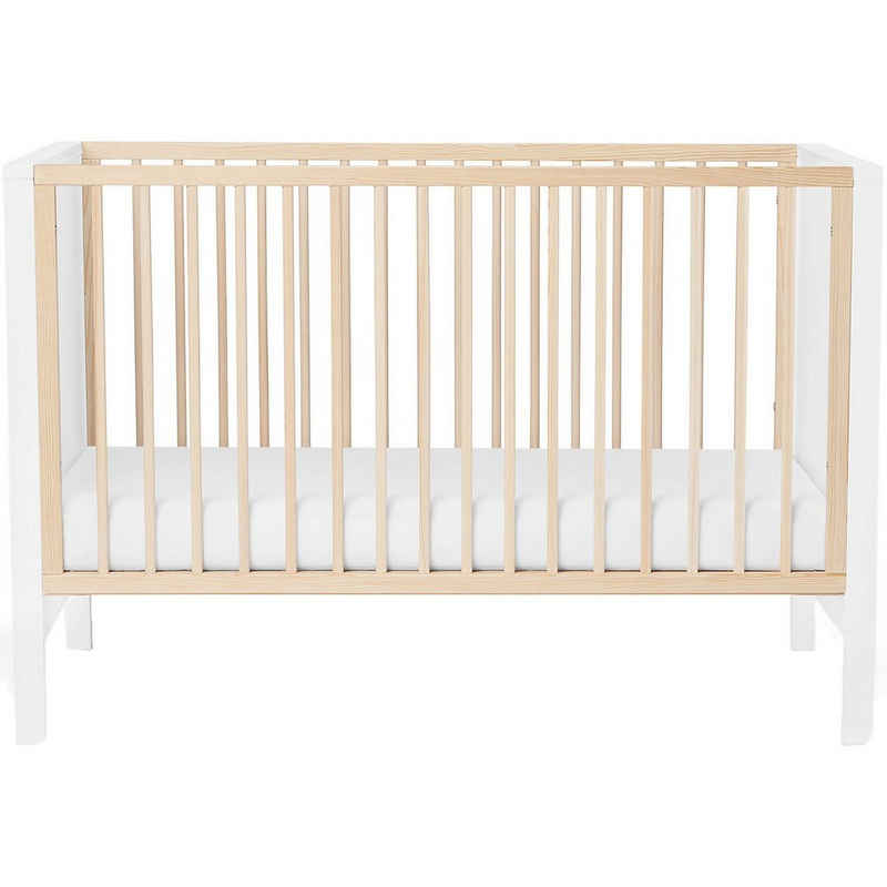 Kinderkraft Babybett »Kinderbett MIA, inkl. Matratze, 60 x 120 cm, weiß«