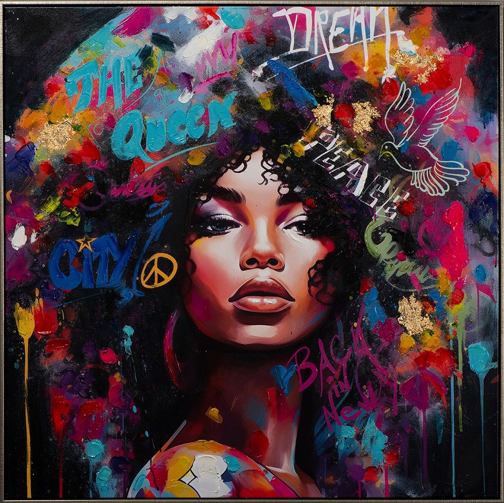 ArtUniverse Gemälde Lady Rockstyle 100x100 cm, Modern