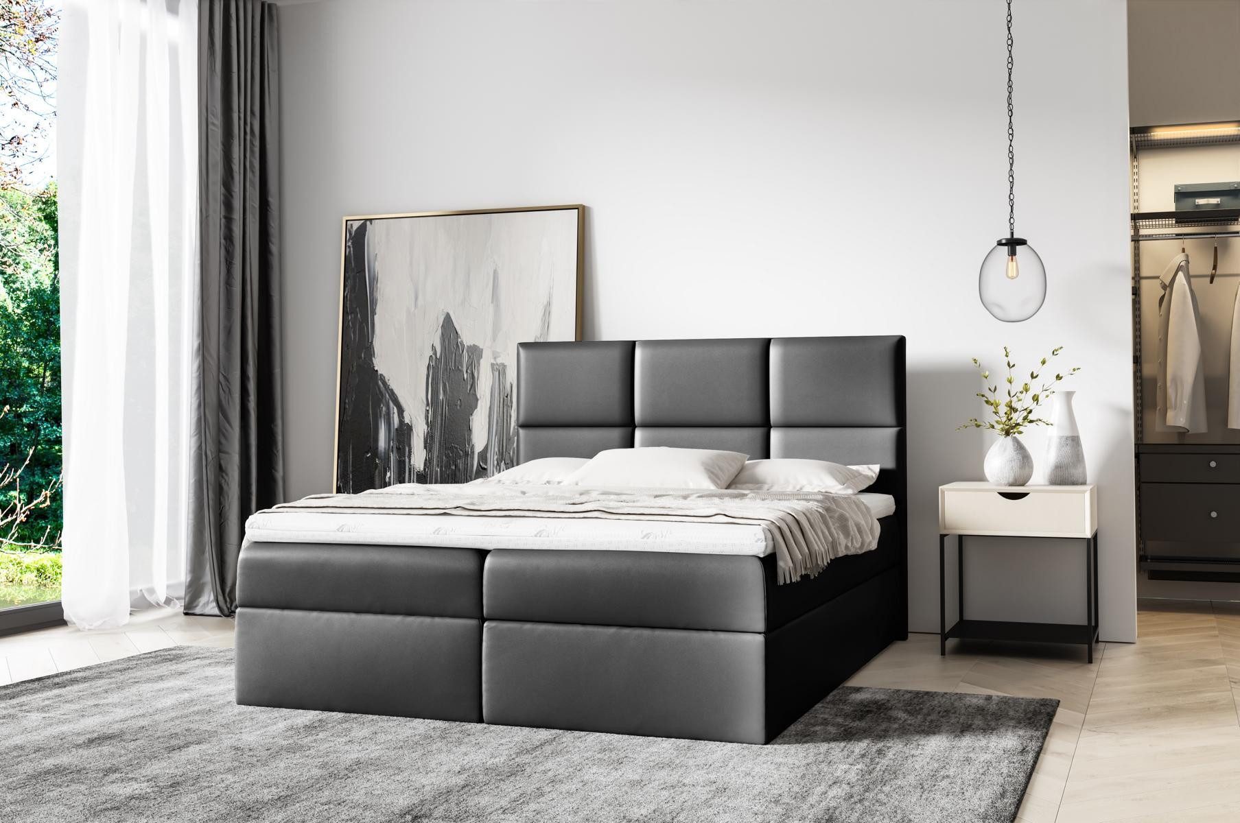 Xlmoebel Boxspringbett Modernes Polsterbett mit elegantem Design und hohem Komfort (Bett), Hergestellt in Europa