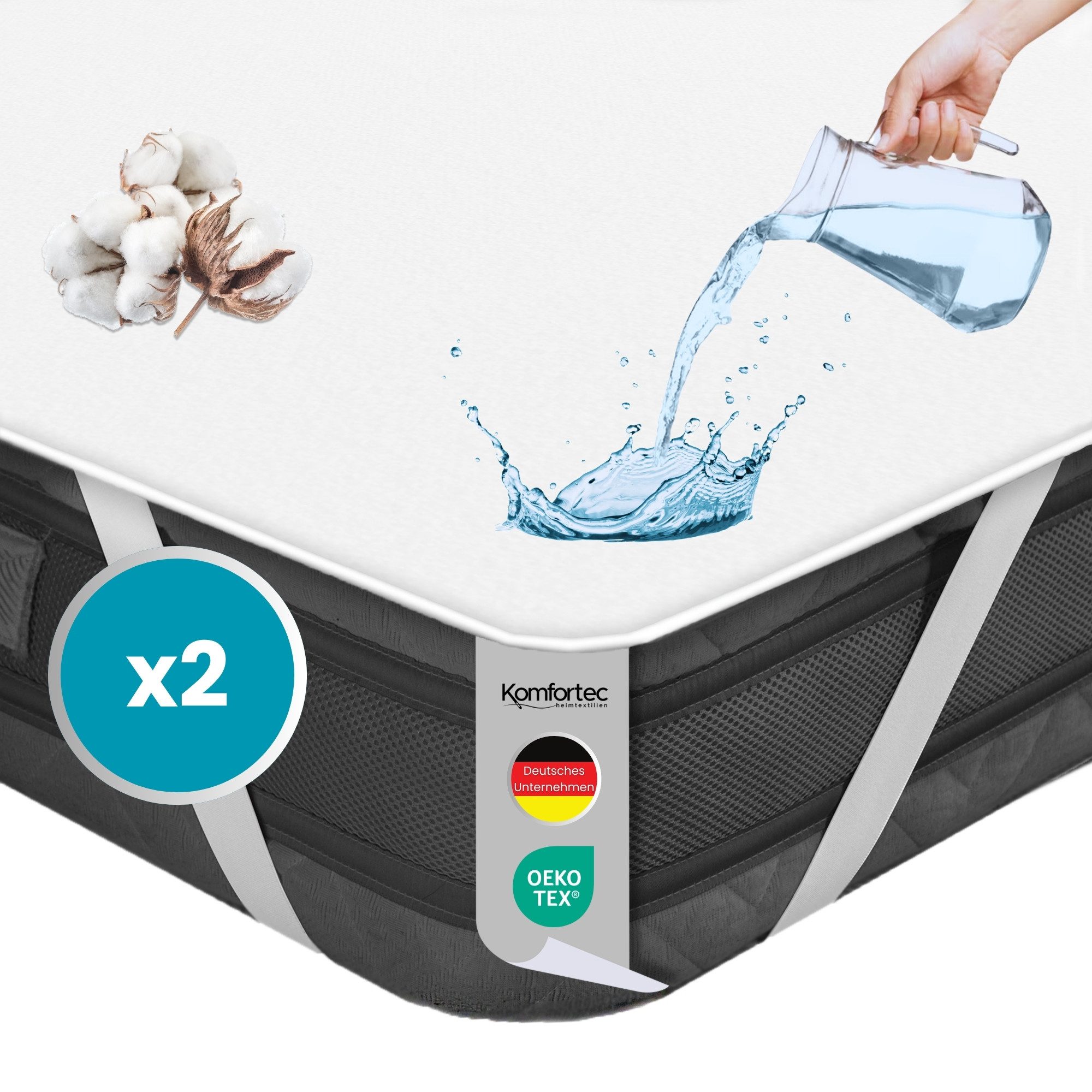 Matratzenschoner Baumwolle, 90x200, 120x200, 140x200, 160x200, 180x200 oder günstig online kaufen