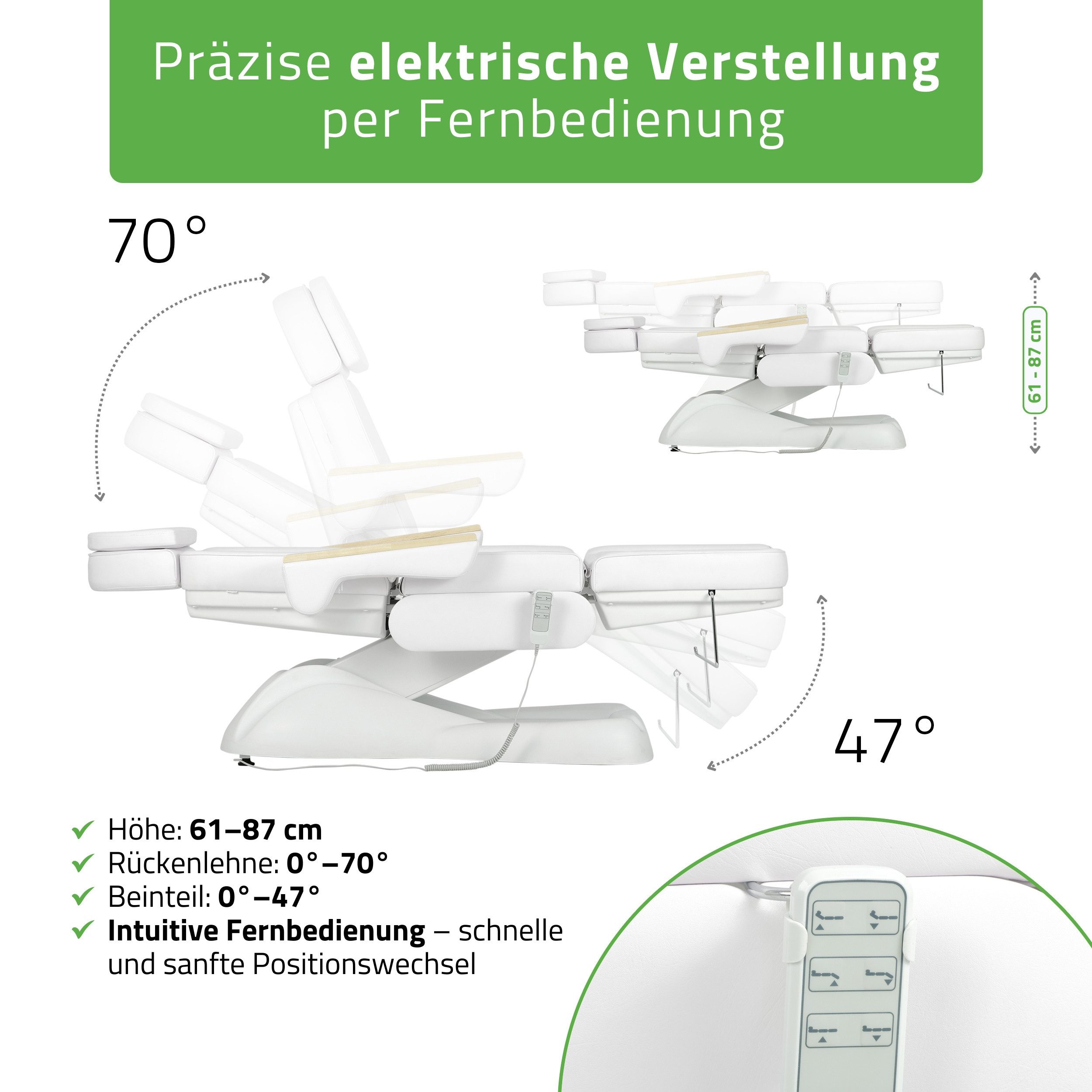 Habys Massageliege Leo PRO 4 Kosmetikliege Kosmetikstuhl Elektrisch