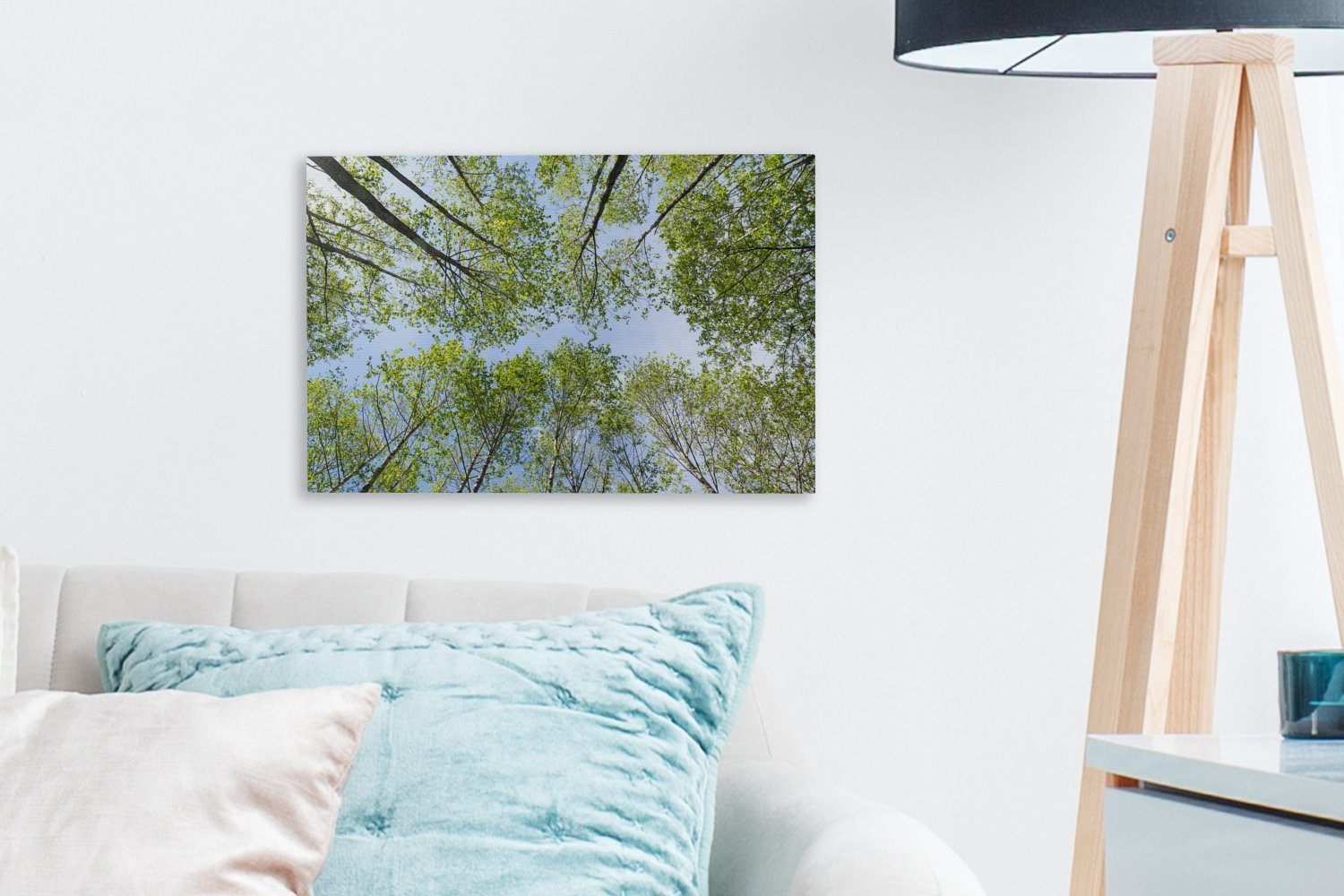 OneMillionCanvasses® Leinwandbild Wanddeko, bunt - 30x20 Sommer - Himmel, Bäume (1 cm Wandbild Leinwandbilder, Aufhängefertig, St)