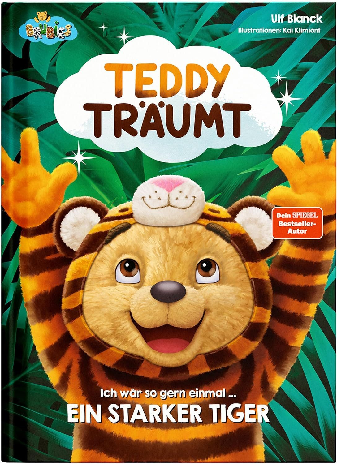 BRUBIES Kuscheltier Teddybär mit Bilderbuch - Teddy Träumt (Ich wär so gern einmal ein starker Tiger - Teddybär mit Buch, 2-St., für Kinder ab 2 Jahren), Gute Nacht Geschichte vom Bestseller Autor Ulf Blanck