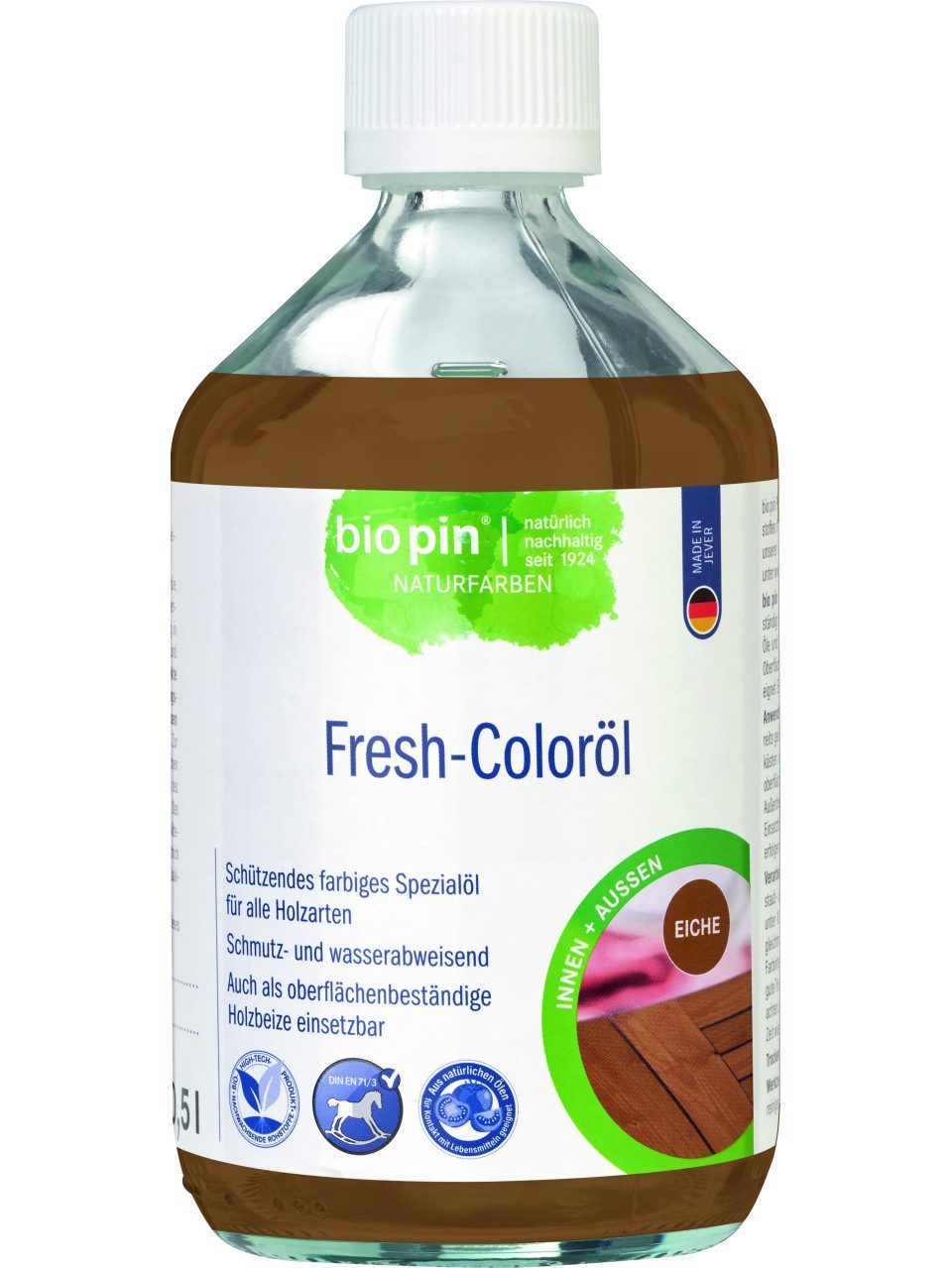 Bio Pin Holzöl Biopin Naturfarben Holz-Coloröl 500 ml eiche