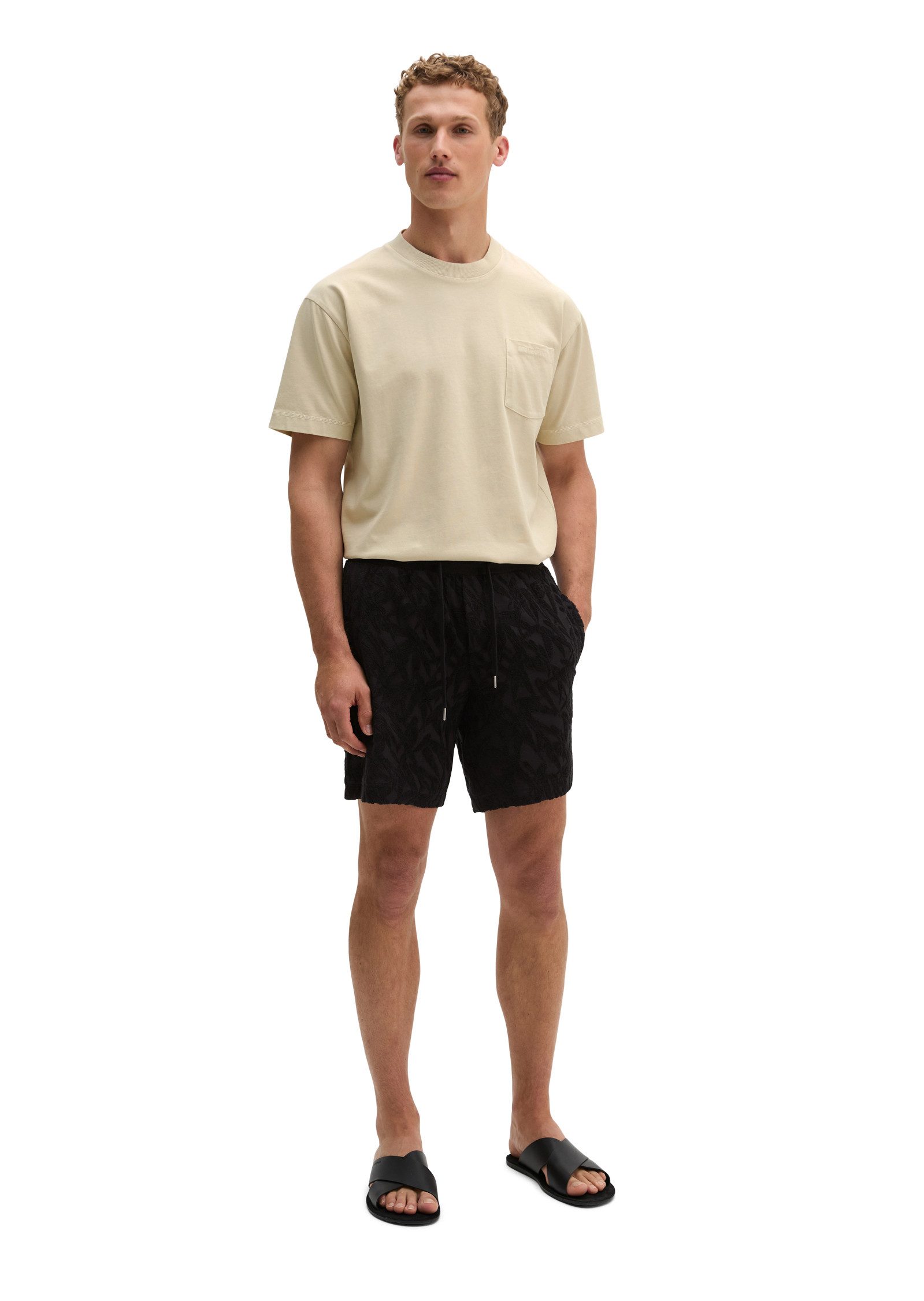 Marc O'Polo Shorts mit weichem Frottee-Blattmuster – Bild 5 von 5