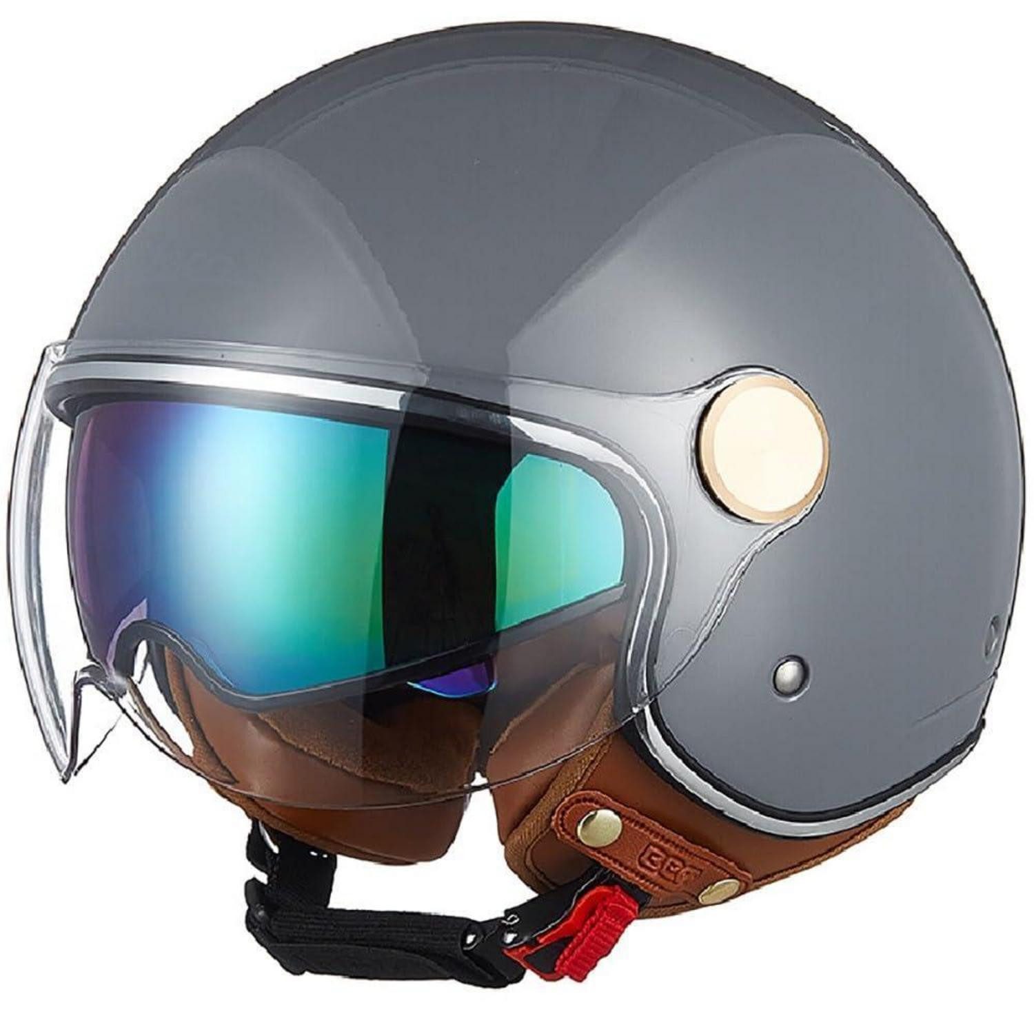 LuxusKollektion Motorradhelm Jethelm Vintage Doppelvisier