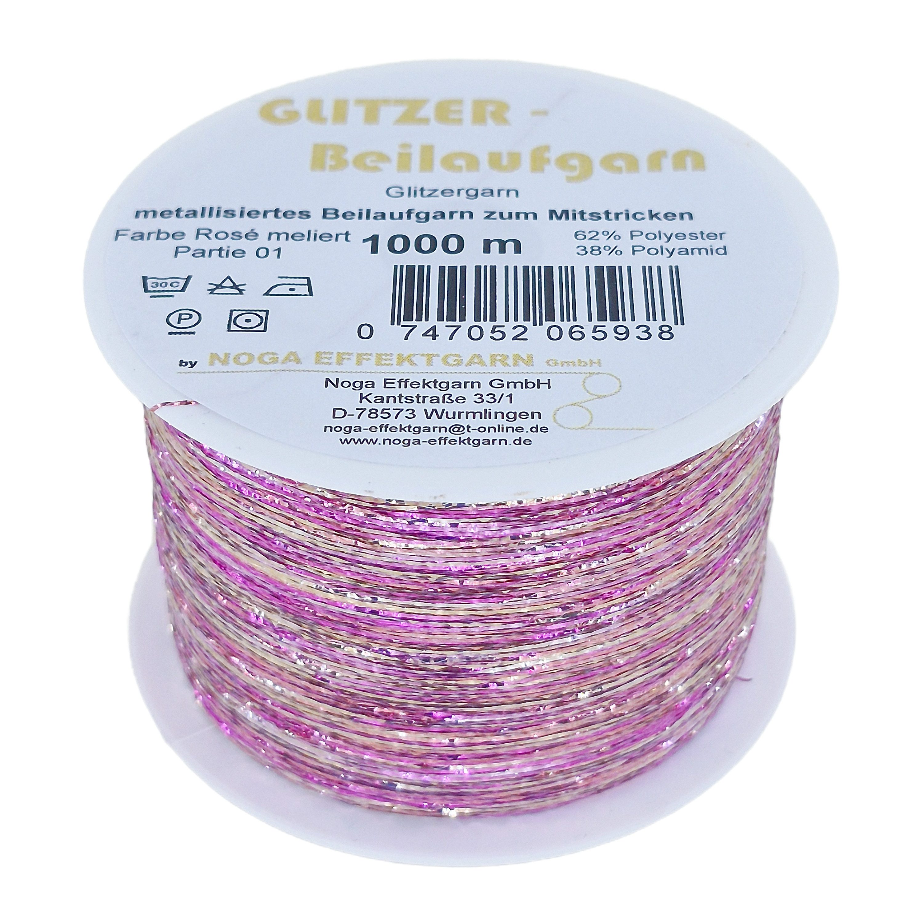 NOGA EFFEKTGARN GmbH Glitzer Beilaufgarn auf 1000 Meter Spule Effektgarn