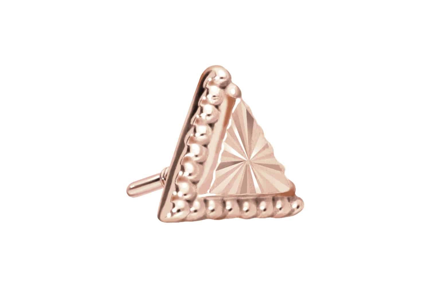 Piercing-Set 14 Karat Gold Schraubaufsatz mit Außengewinde DREIECK