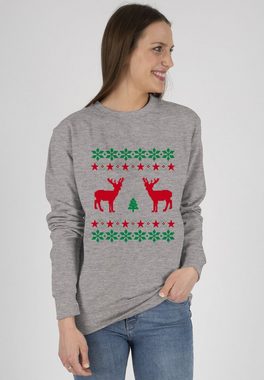 Shirtracer Sweatshirt Norweger Pixel Rentier Weihnachten (1-tlg) Weihachten Kleidung