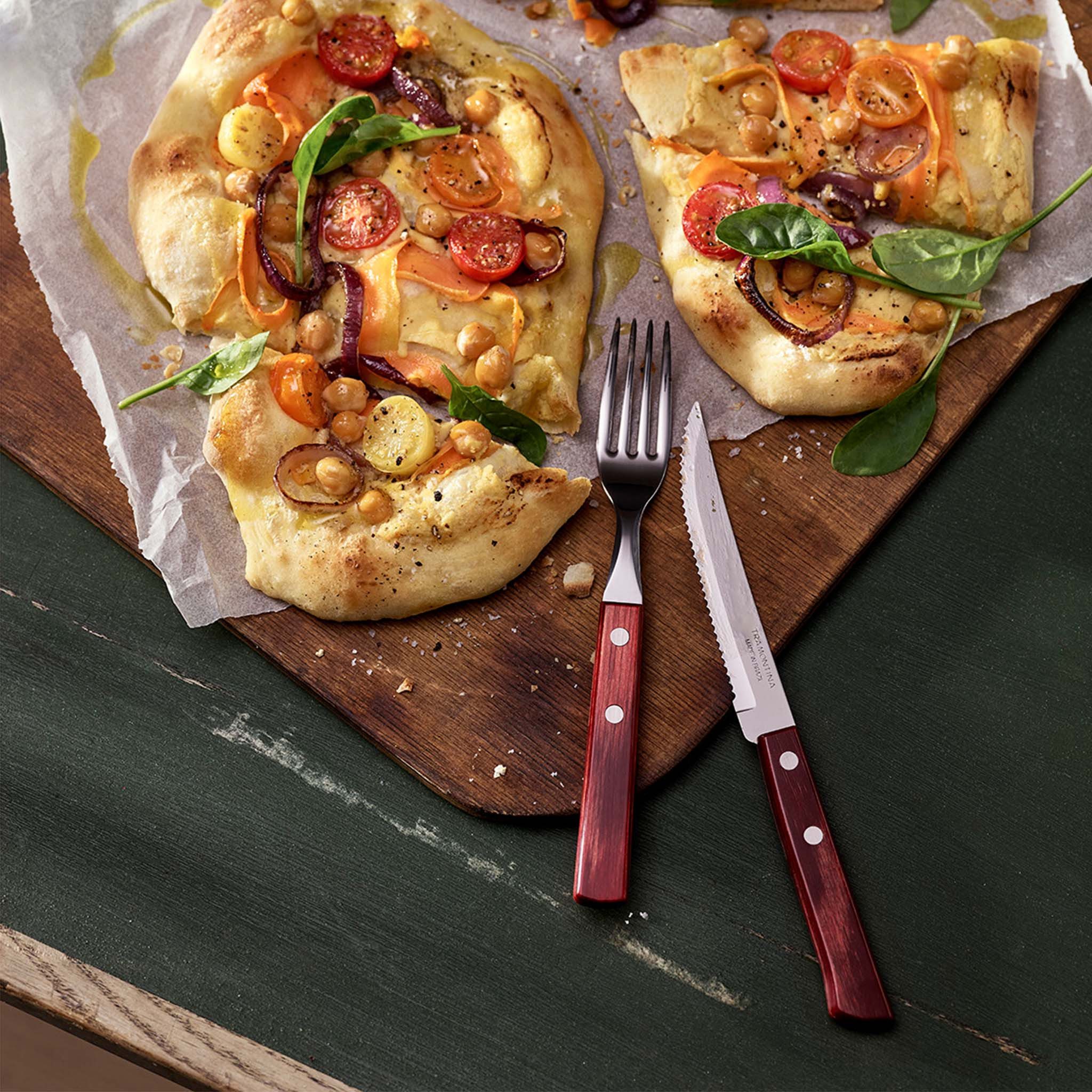 Tramontina Steakbesteck STEAK-/PIZZA Besteck, 6 Personen, Rostfrei, Spülmaschinenfest (12-tlg), 6 Personen, Edelstahl, FSC-zertifiziert, Echtholzgriff, rostfreier Edelstahl, Ergonomisch