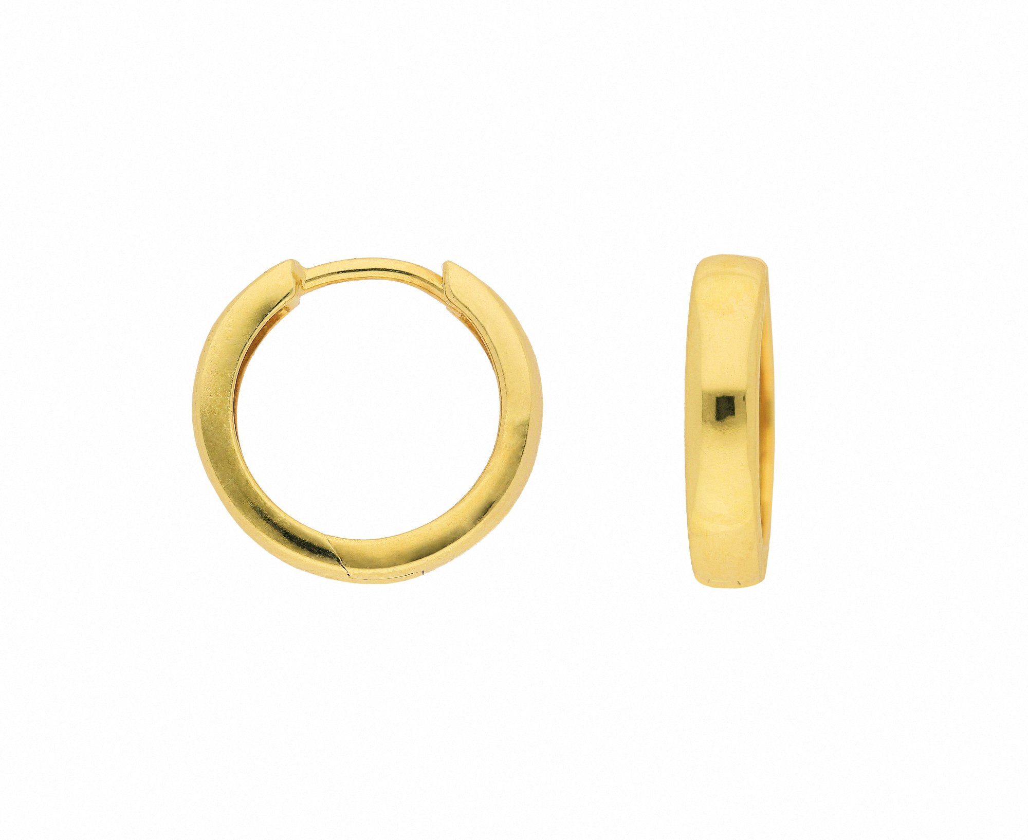 Adelia´s Paar Ohrhänger Damen Goldschmuck 1 Paar 585 Gold Ohrringe / Creolen Ø 15 mm, 585 Gold Goldschmuck für Damen | Ohrhänger
