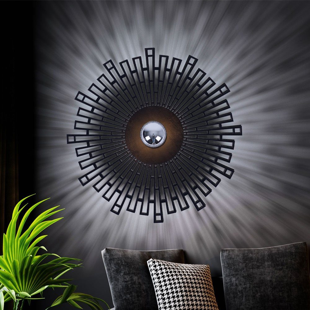 etc-shop LED nicht Holz schwarz Leuchtmittel Deckenleuchte inklusive, Wandleuchte, Deckenlampe Warmweiß, Design