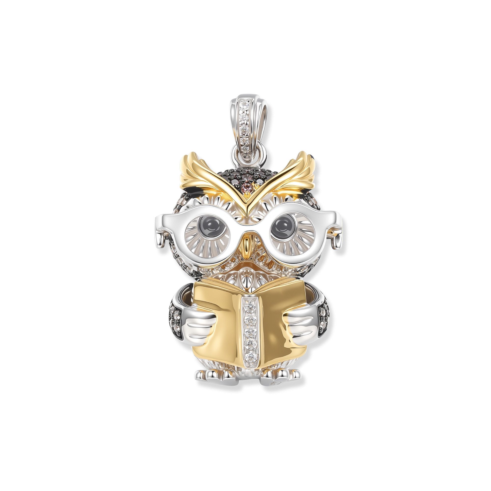 Seinerzeit FLORA & FAUNA Kettenanhänger Dr. Darwin Eulen Anhänger, Schmuck aus 925 Sterling Silber (Limitierter Damenschmuck mit charakterstarkem Motiv, außergewöhnlichem Design und markanter Sonnenbrille – ein besonderer Begleiter im Alltag und zu besond