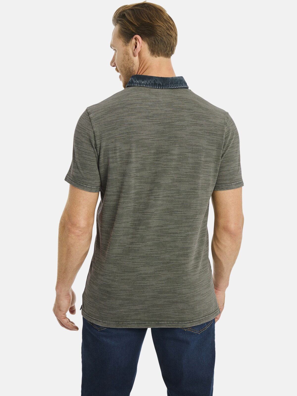 Jan Vanderstorm Poloshirt CAMILLO mit Kragen im Jeanslook günstig online kaufen