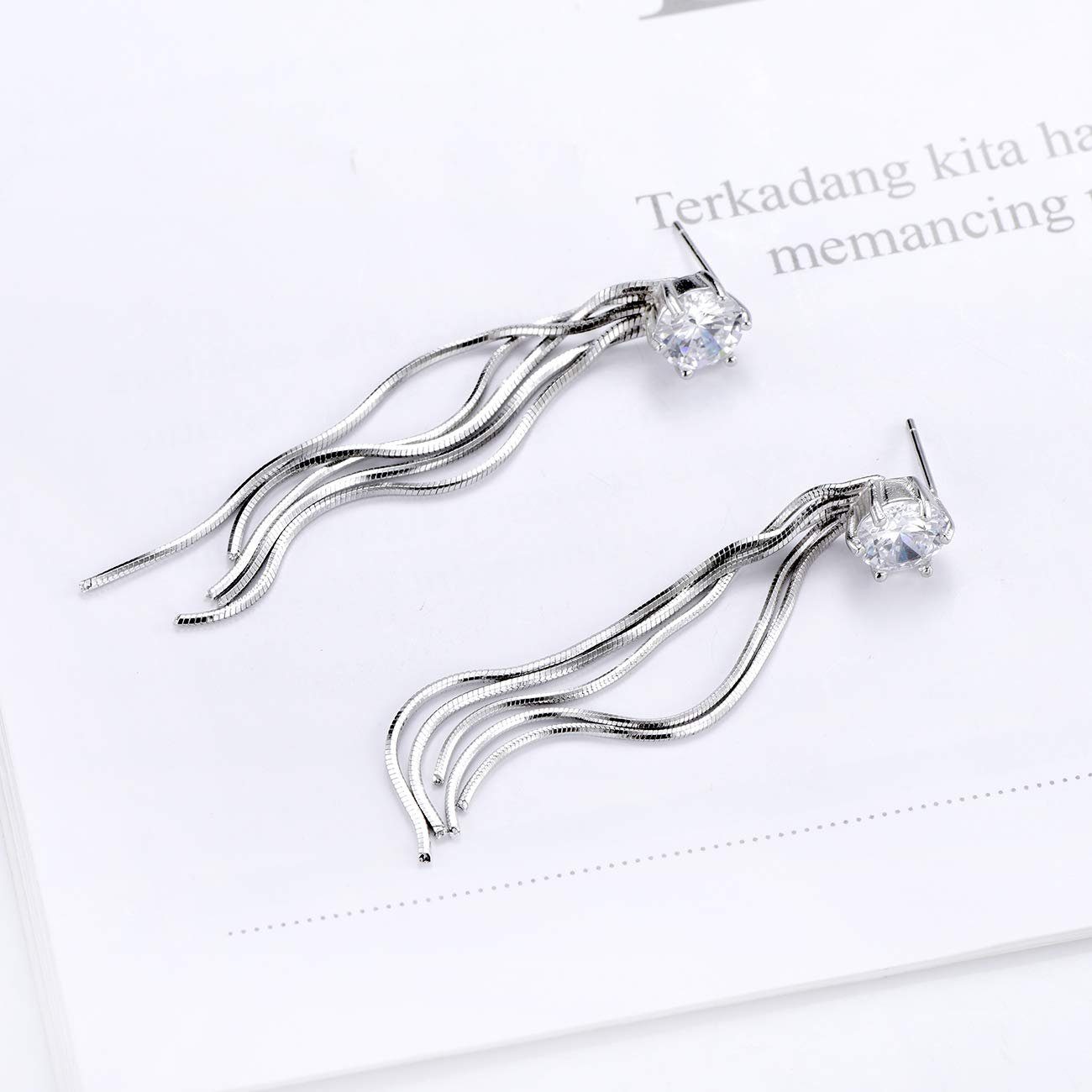 Zirkonia Quasten Shape POCHUMIDUU S925 Ohrhänger Paar Design Kristall Ohrringe Blumen Silber