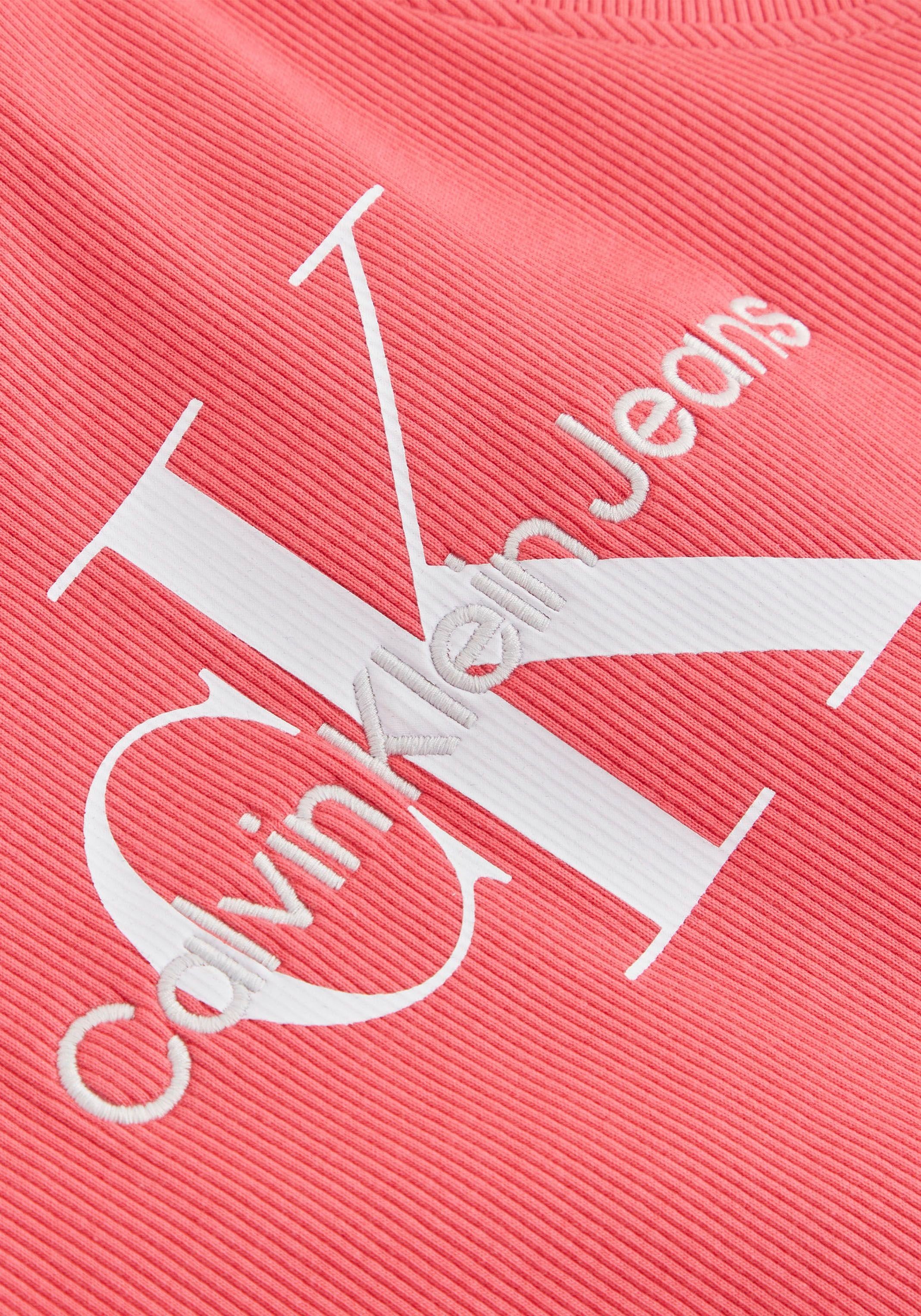 elastischer aus Baumwolle Midikleid Calvin pink Klein Jeans