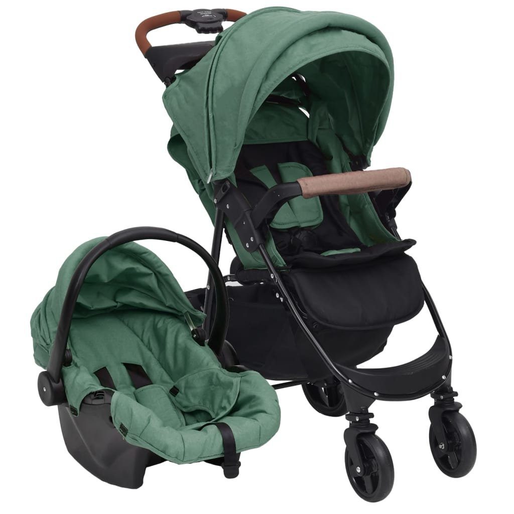 vidaXL Kinder-Buggy »3-in-1 Kinderwagen Grün Stahl«