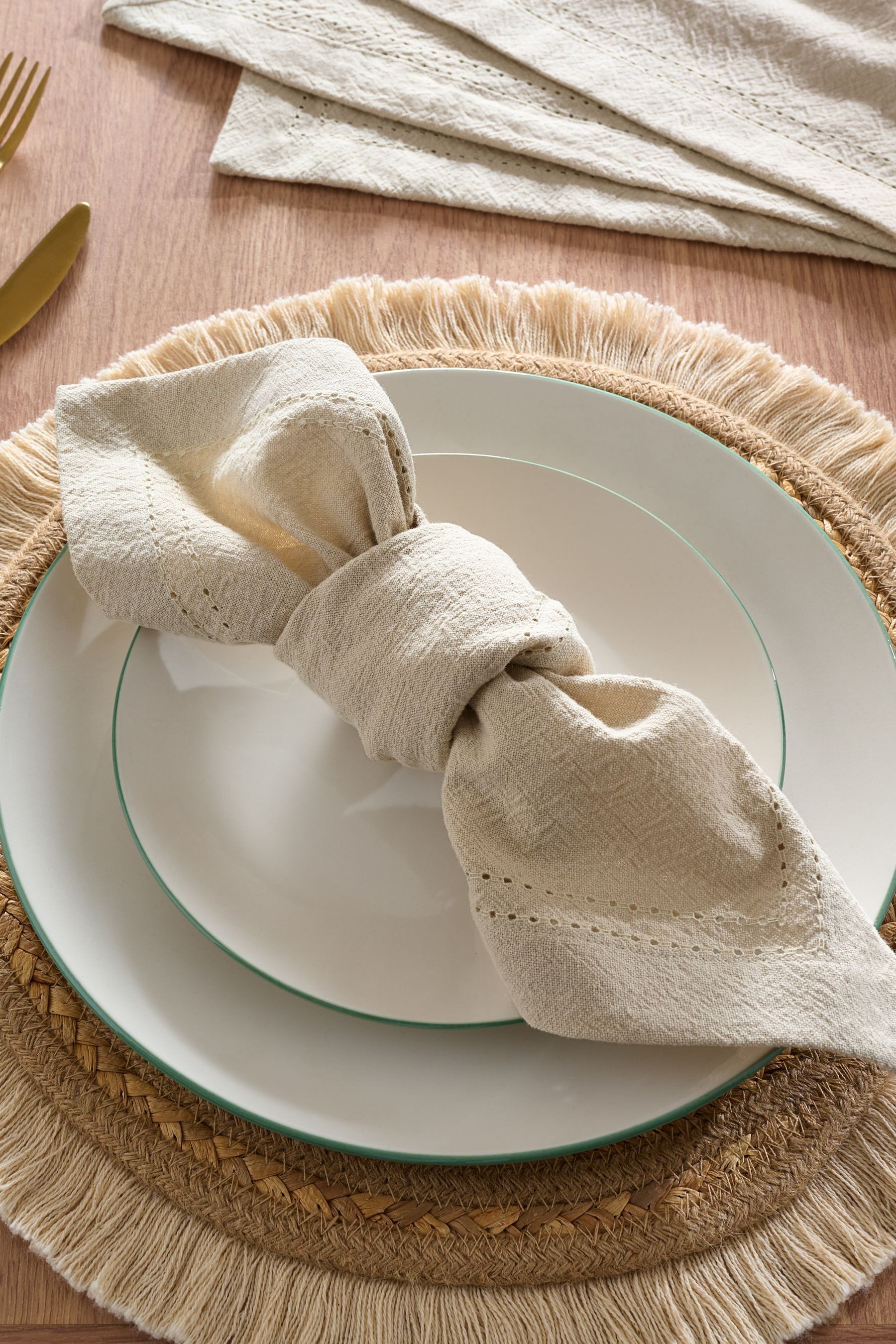Next Stoffserviette 4er Set Servietten aus gewaschener Baumwolle, (4 St)