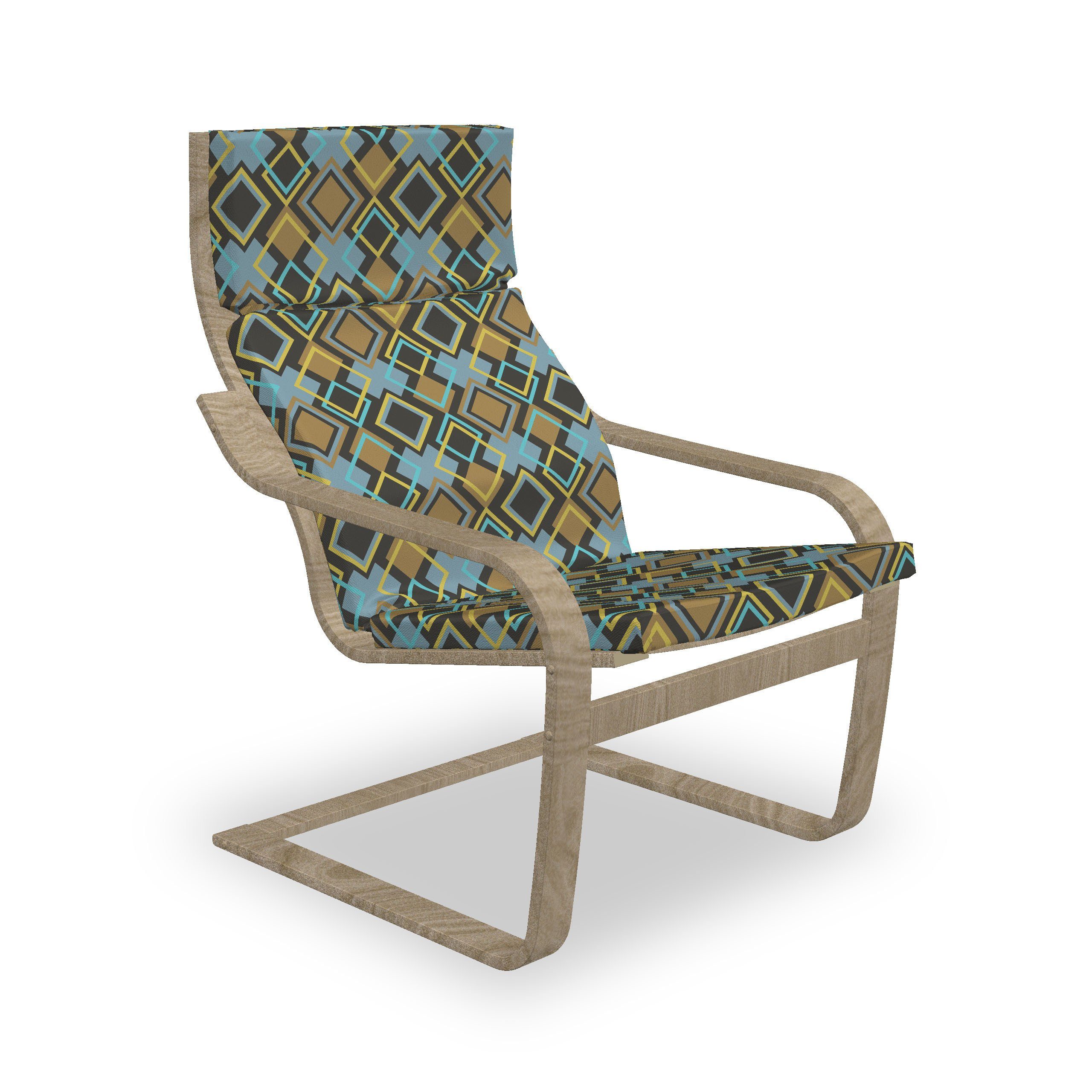 Abakuhaus Stuhlkissen Sitzkissen mit Stuhlkissen mit Hakenschlaufe und Reißverschluss, Geometrisch Bullseye Modernes Mosaik