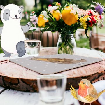 Platzset, Otter Kind - Grau Pastell - Geschenk, Tischset, Seeotter, Fischotter, Mr. & Mrs. Panda, (1-St), Designs mit Liebe
