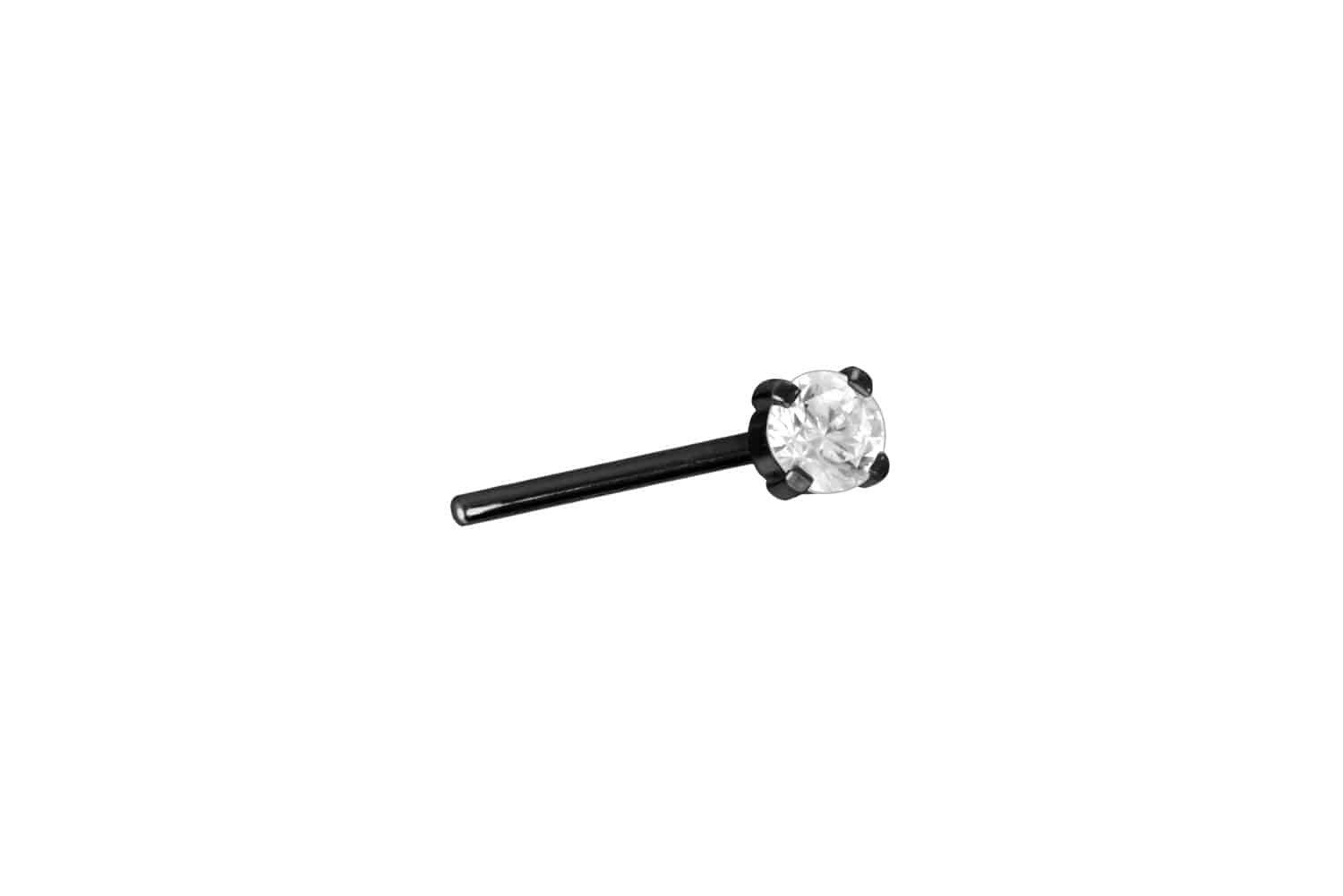 Piercing-Set Titan Aufsatz mit Push Pin EINGEFASSTER KRISTALL