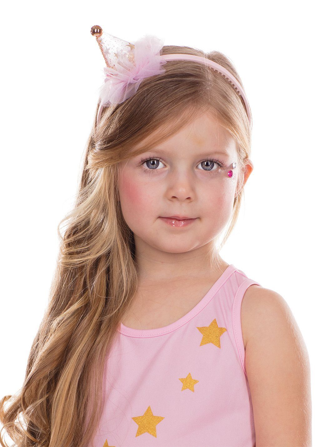 Rubie´s Kostüm Haarreif Pinke Prinzessin, Prinzessinnenhütchen im rosa Rauschen