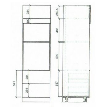 Feldmann-Wohnen Backofenumbauschrank ESSEN (Umbauschrank für Backofen, Küchenschrank) ES-D14/RU/2E/284 mit Vollauszug - Korpus- und Frontfarbe wählbar