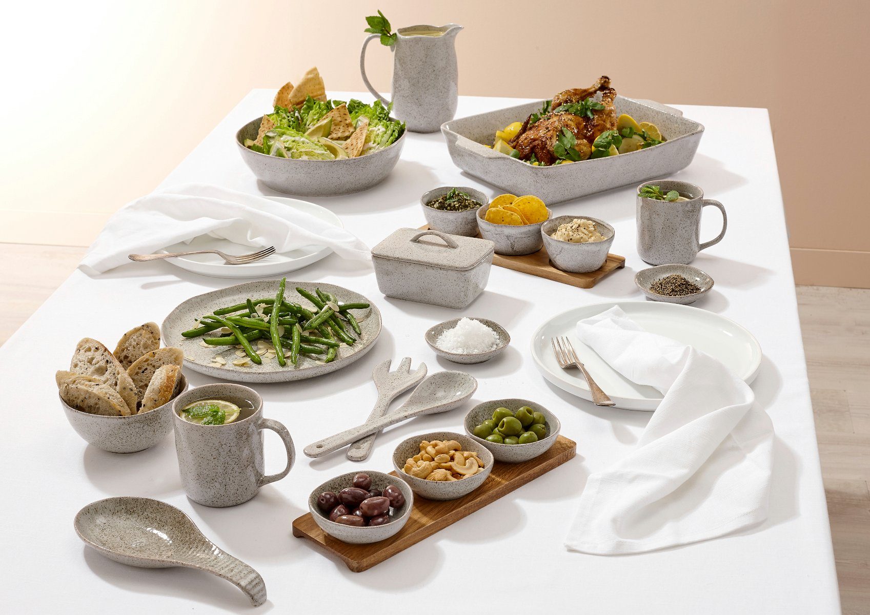 Ladelle Servierschale ARTISAN Servier-Stick 3tlg, Porzellan, (Servierbestecke), Artisan 3 Part Serve Stick 38.2x9x4.8cm