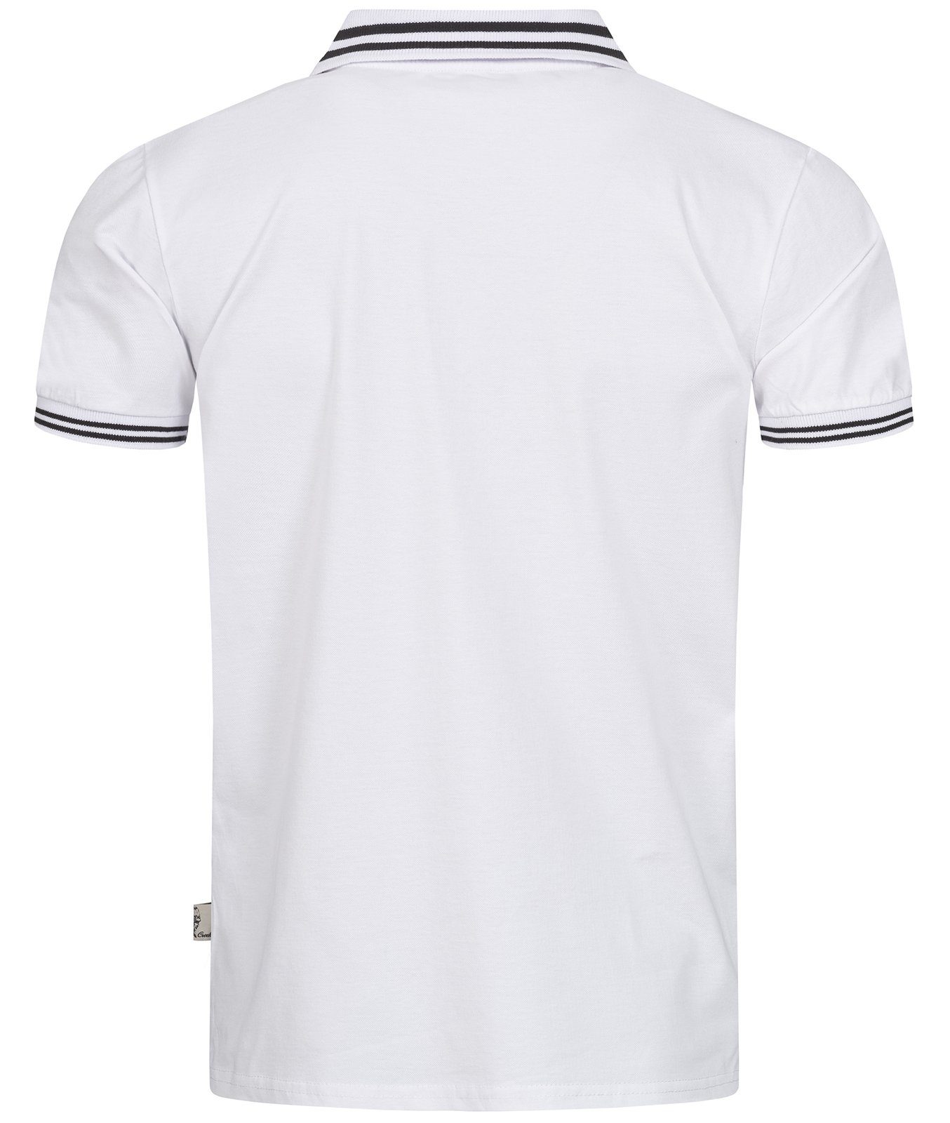 Rock Creek Poloshirt Herren H-283 Weiß-Schwarz mit Polokragen T-Shirt