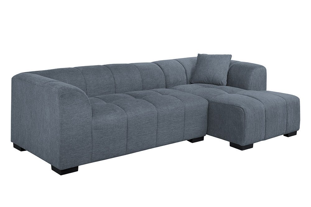 riess-ambiente Ecksofa CITY 240cm blau Strukturstoff günstig online kaufen