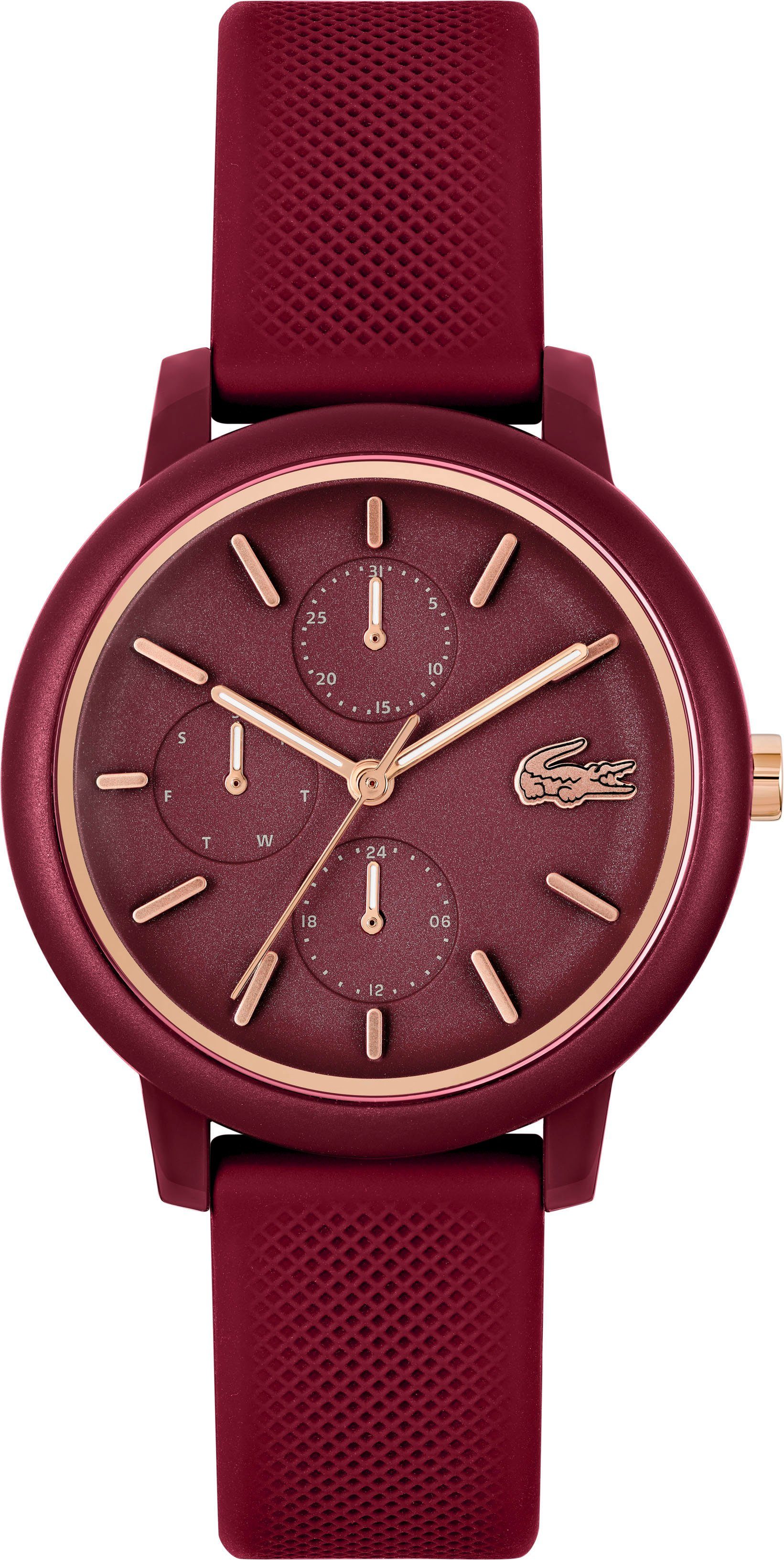 Lacoste Multifunktionsuhr LACOSTE.12.12 LADIES MULTI 2001328, Quarzuhr, Armbanduhr, Damenuhr, Datum, Silikonarmband