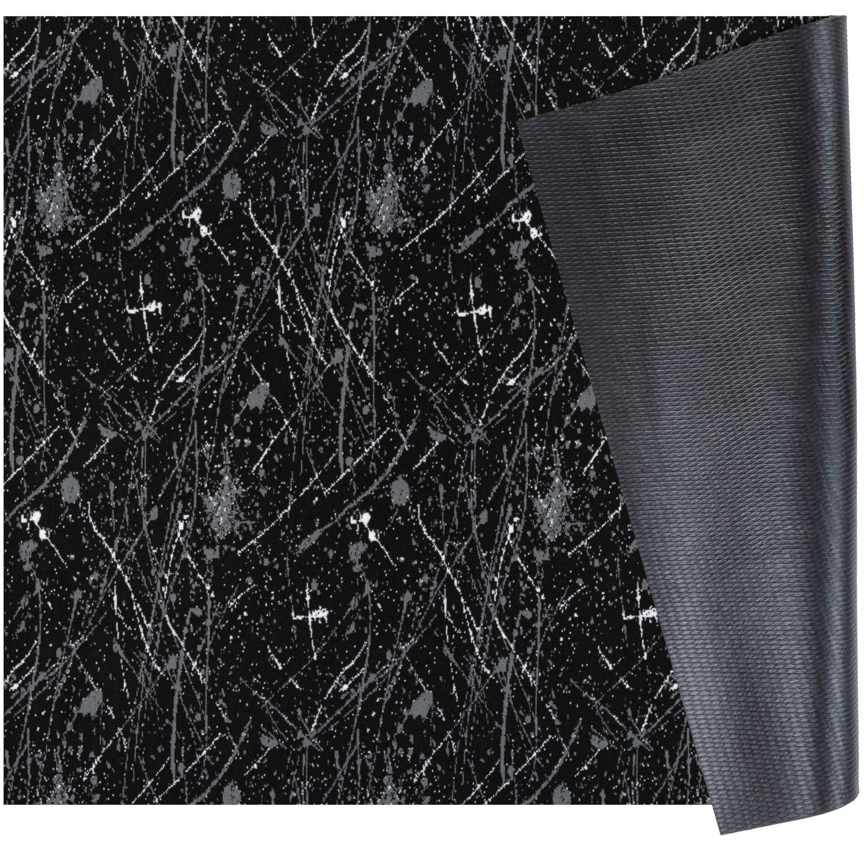 ANRO Küchenläufer RAHMA Industrie Spritzer pflegeleicht Flurläufer Küchenteppich, eckig, Höhe: 3 mm, Teppichläufer 120cm Zeitgenössisch Schwarz wasserdicht