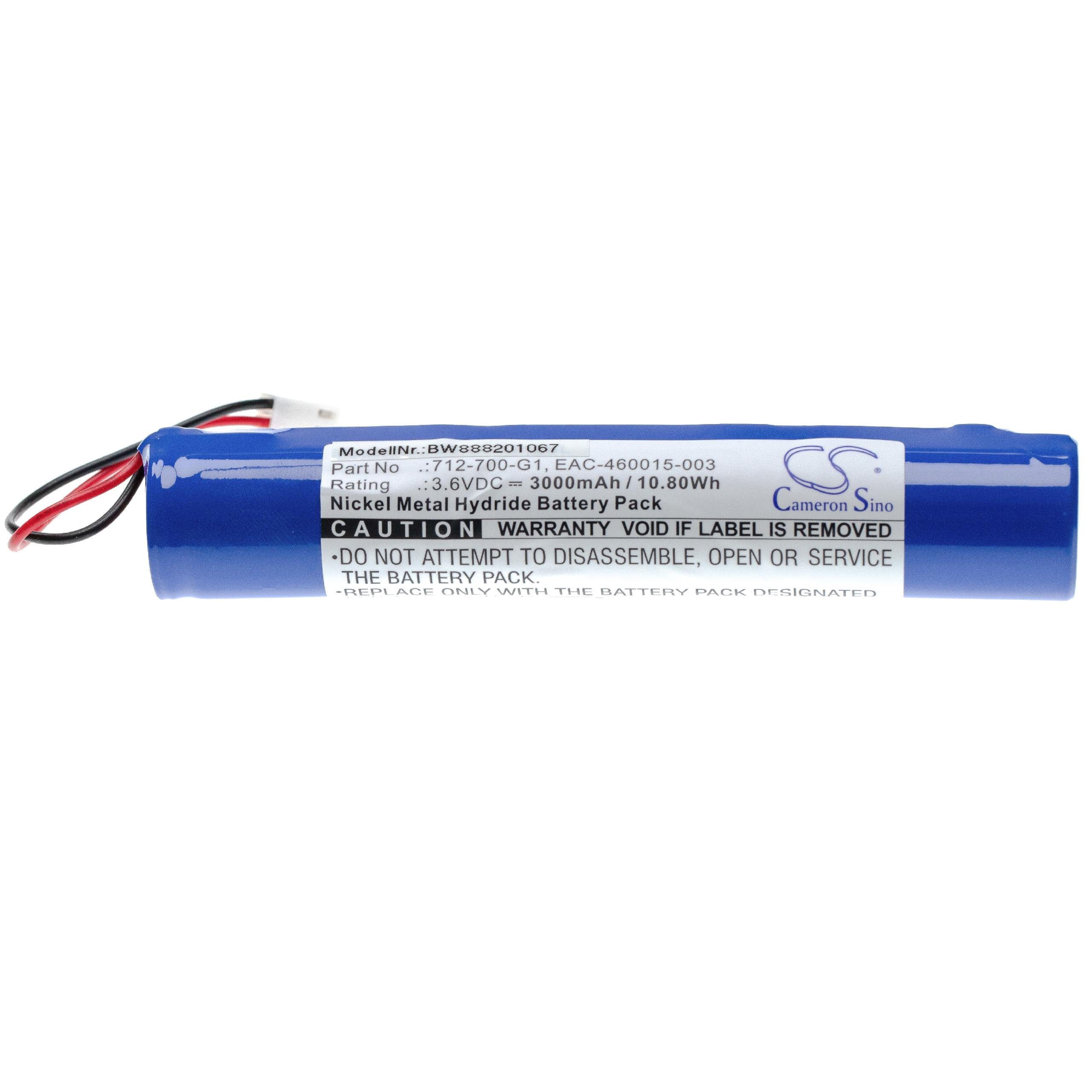 vhbw kompatibel mit INFICON D-TEK Select 712-202-G1 Akku NiMH 3000 mAh (3,6 V)