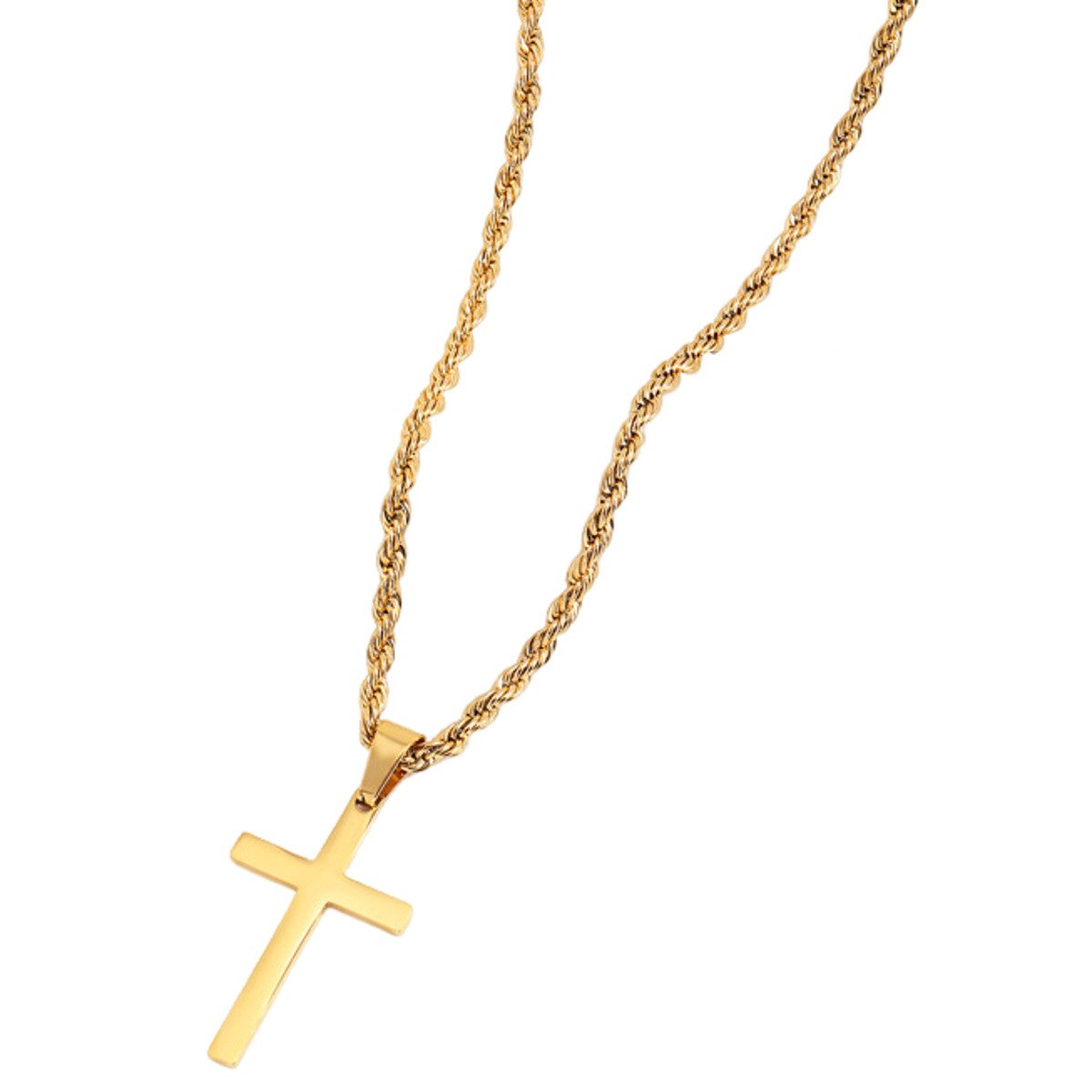 KARMA Kette mit Anhänger Halskette mit Kreuz Silber oder Gold Herren Edelst günstig online kaufen