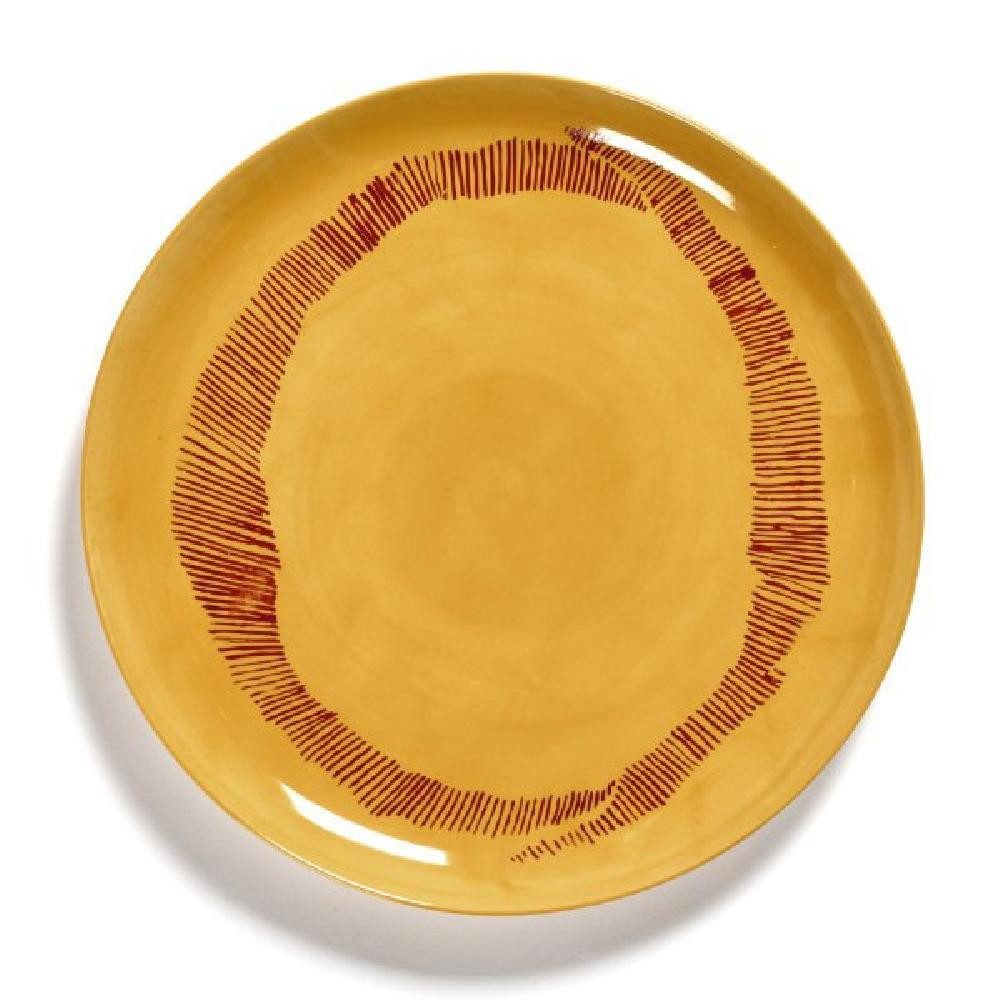 Serax Speiseteller Teller Feast Sunny Yellow Swirl-Stripes Red (L)