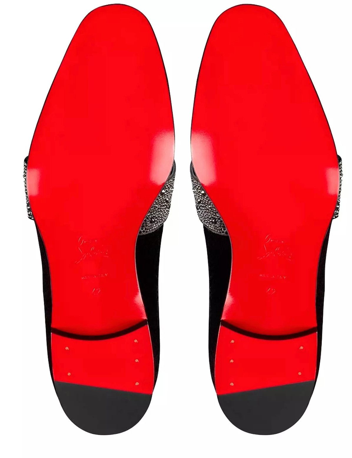 CHRISTIAN LOUBOUTIN Nit Night Smoking Slippers Schuhe Loafer Handapplizierter Strassriemen am Spann für einen Hauch von Glamour