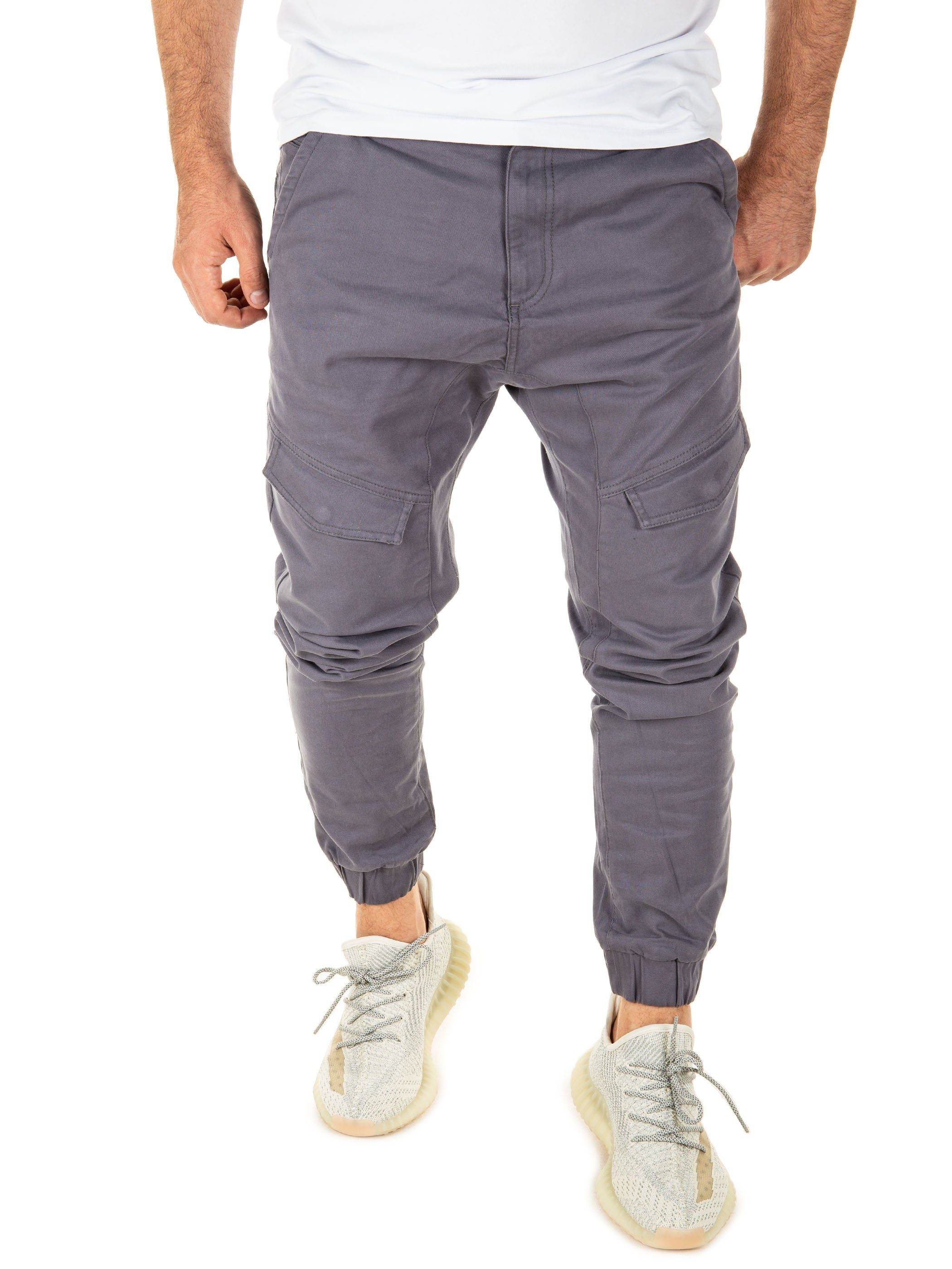 Pants Hose Grau 3003) Cargo Cargohose moderne (grey Draven Chino Yazubi Herren