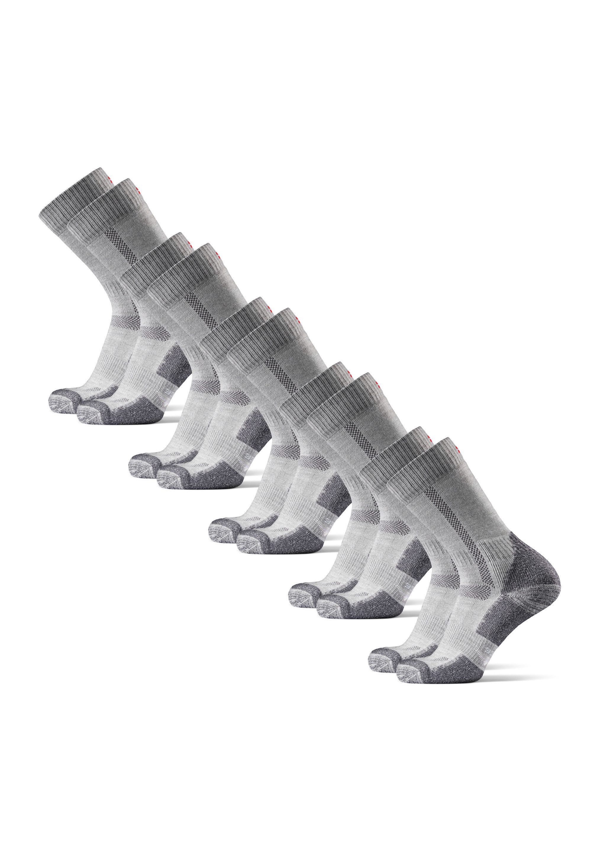 DANISH ENDURANCE Sportsocken Classic Crew 5 Paar Anti-Blasen Wandersocken für Damen & Herren, thermoregulierend
